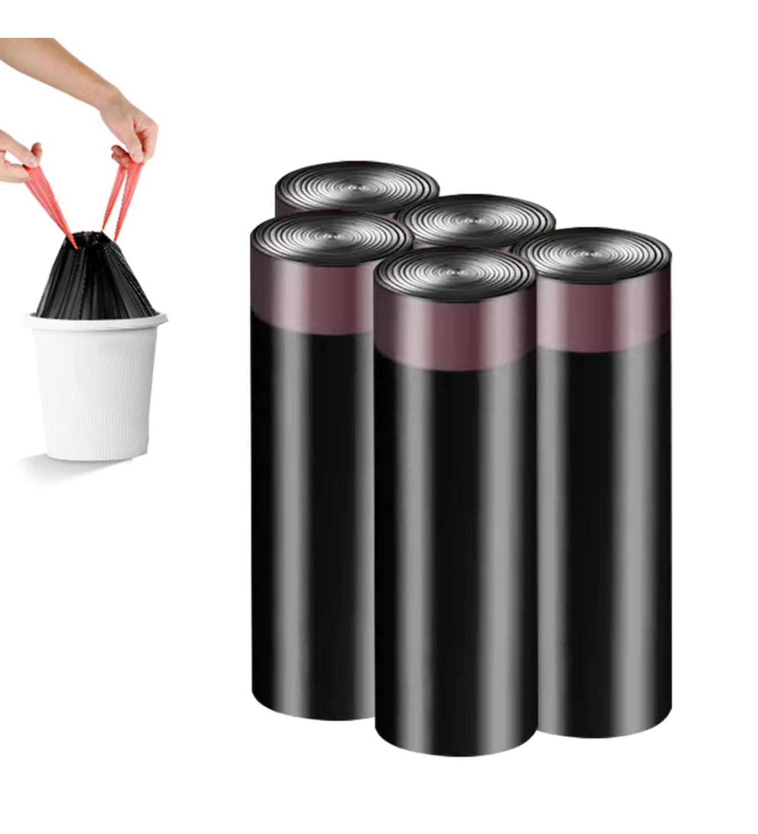 Drawstring Trash Bag | Drawstring Trash Waste Kitchen Bags Anti-Drip Drawstring Kitchen Waste Bags Drawstring Garbage Bags for Kitchen Living Room Cle-ca 45*50 4.5g 75 Pieces Black - Buy Online on GoSupps.com