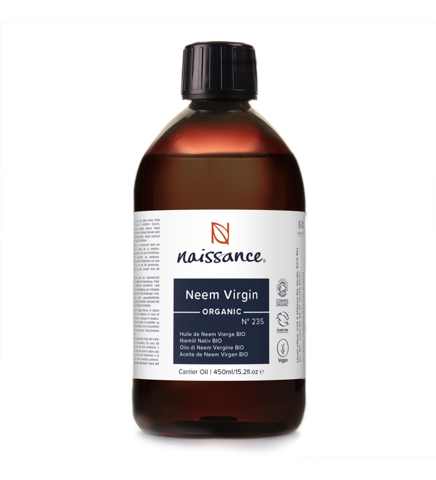 Naissance Neem Oil 450ml - Organic Certified 100% Pure Neem Oil for Natural Wellness - Buy Online on GoSupps.com