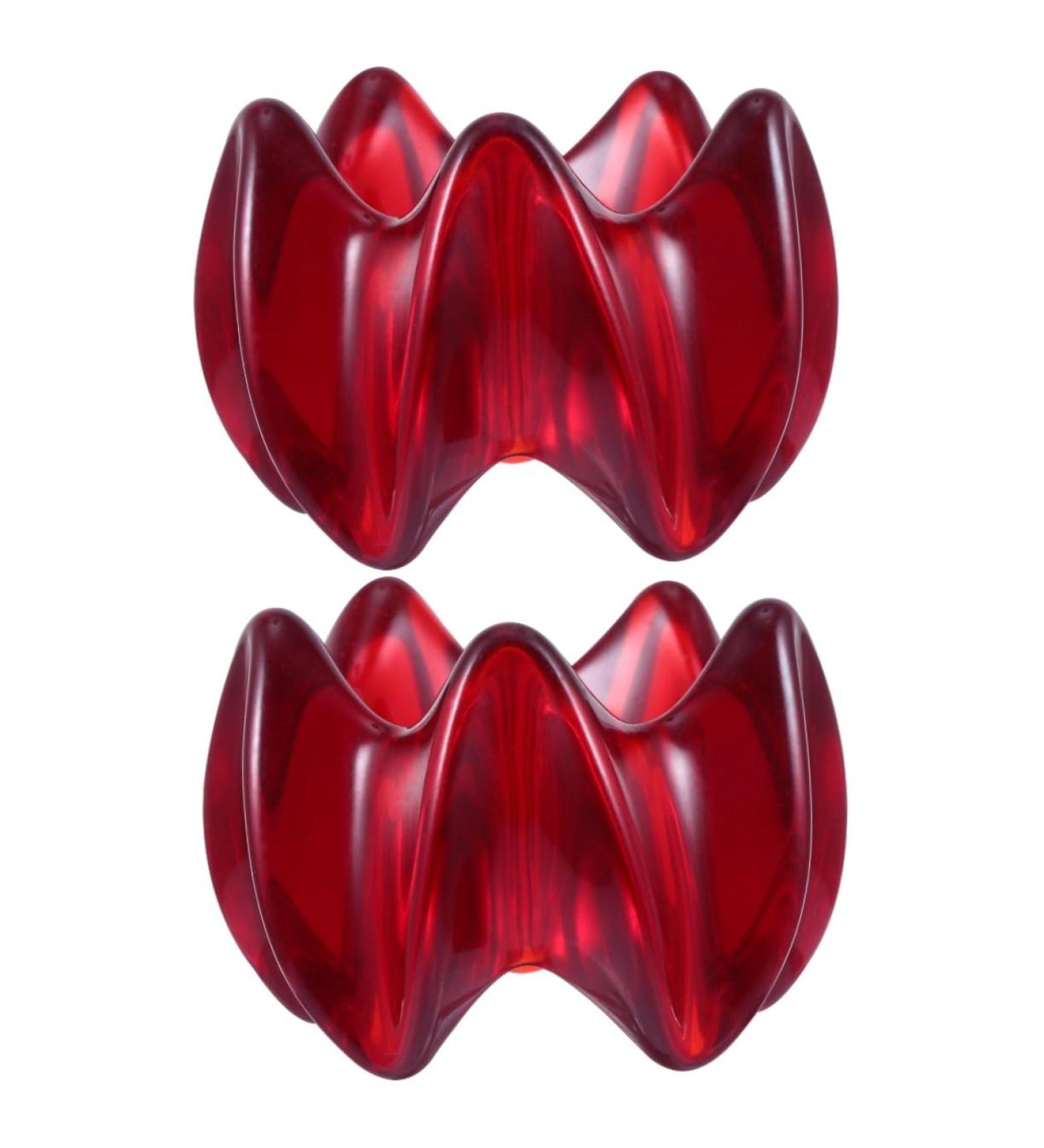 TOVINANNA Massage Tool Set - 2 PCS Deep Tissue Scraper & Body Massage Board for Muscle Relaxation - Flower Shape Resin Red  - Buy Online on GoSupps.com