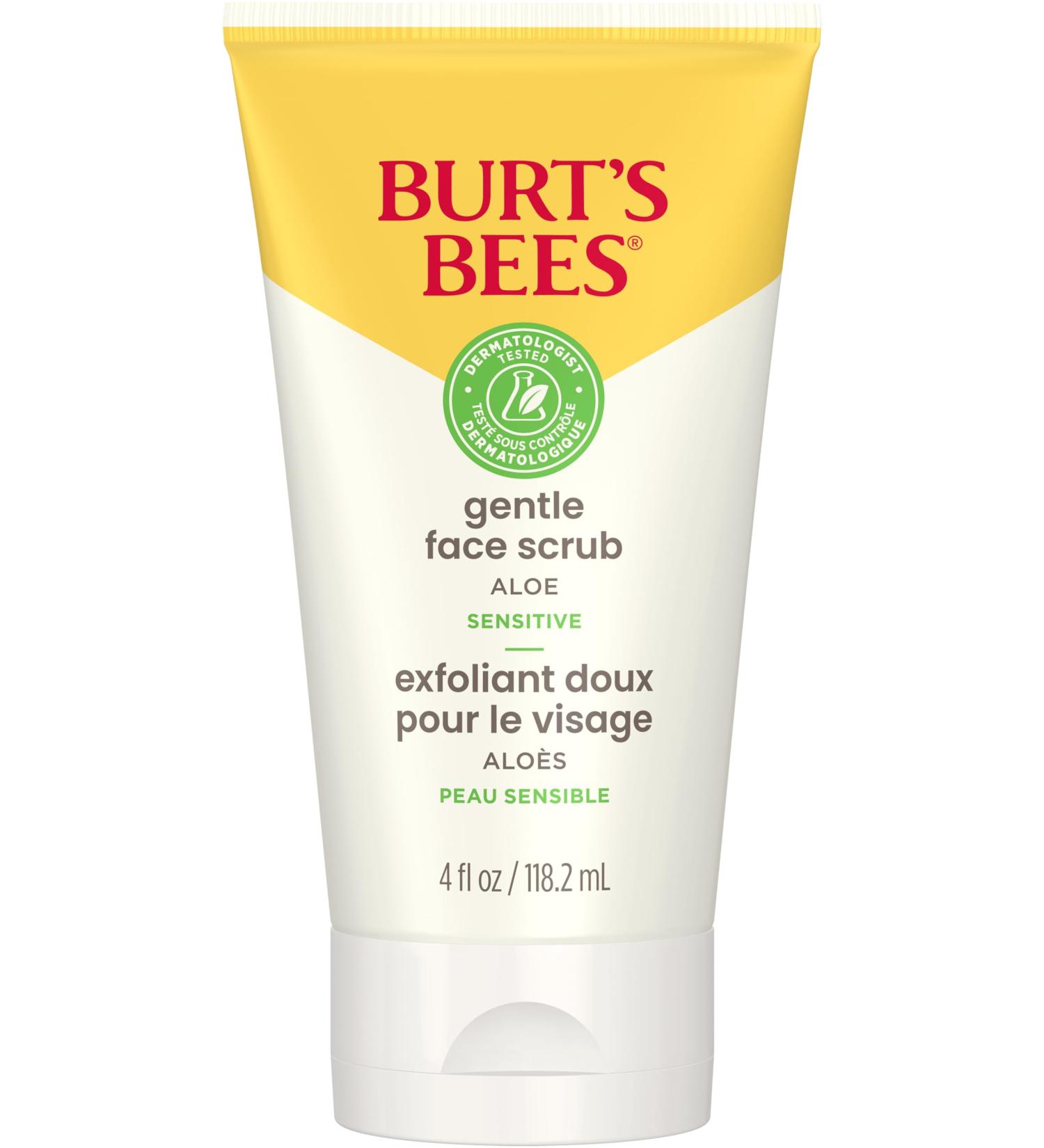 Burt's Bees Gentle Face Scrub with Aloe for Sensitive Skin 98.9% Natural Origin 118ml - Buy Online on GoSupps.com