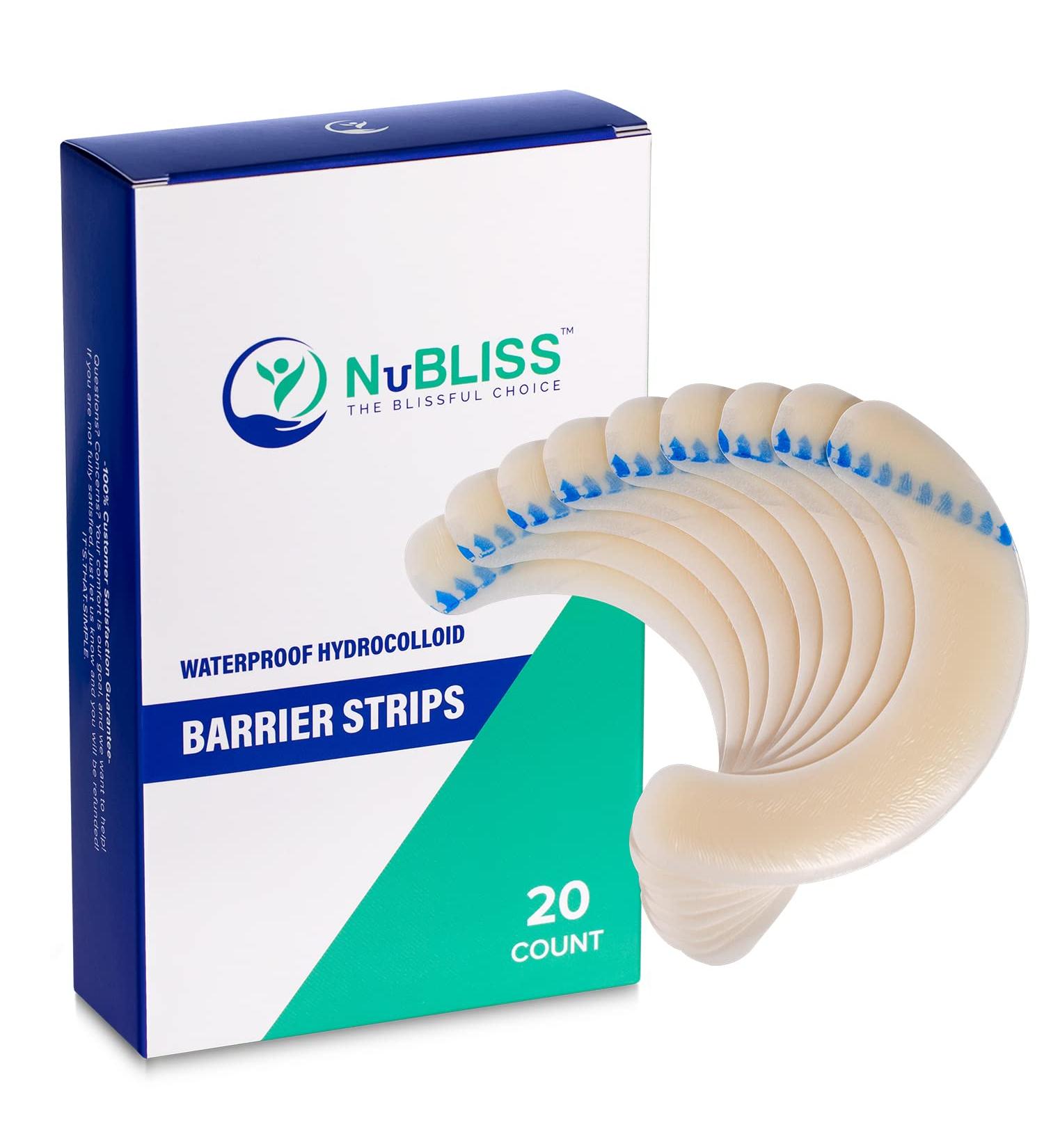 NuBliss Elastic Skin Adhesive Barrier Strips - 20 Count, Waterproof, Leak-Proof, Latex-Free Seal Extenders for Colostomy Stoma Bags - Buy Online on GoSupps.com