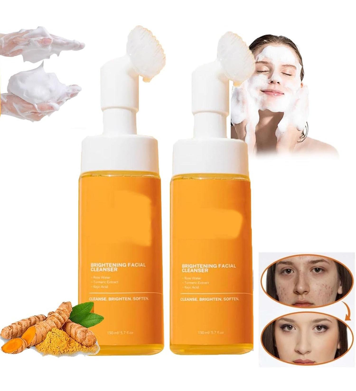 Turmeric Facial Cleanser | Brightening Foaming Face Wash with Kojic Acid | Gently Cleans Pores | 3 Pack - Buy Online on GoSupps.com