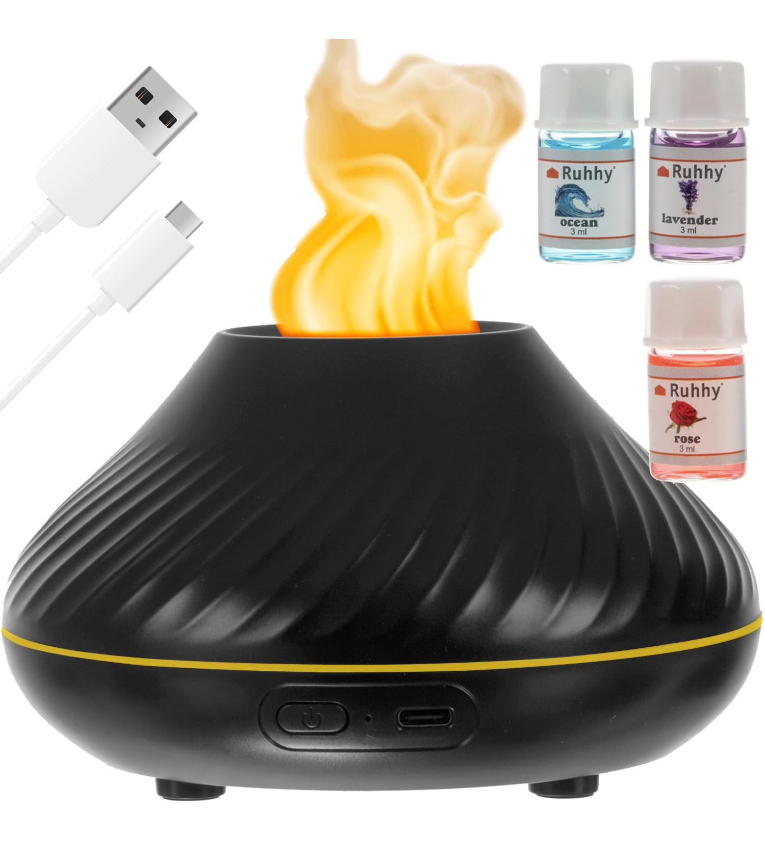 Shop Aroma Diffuser with Flame Effect - 130ml Essential Oils Humidifier | International Shipping Available - Buy Online on GoSupps.com