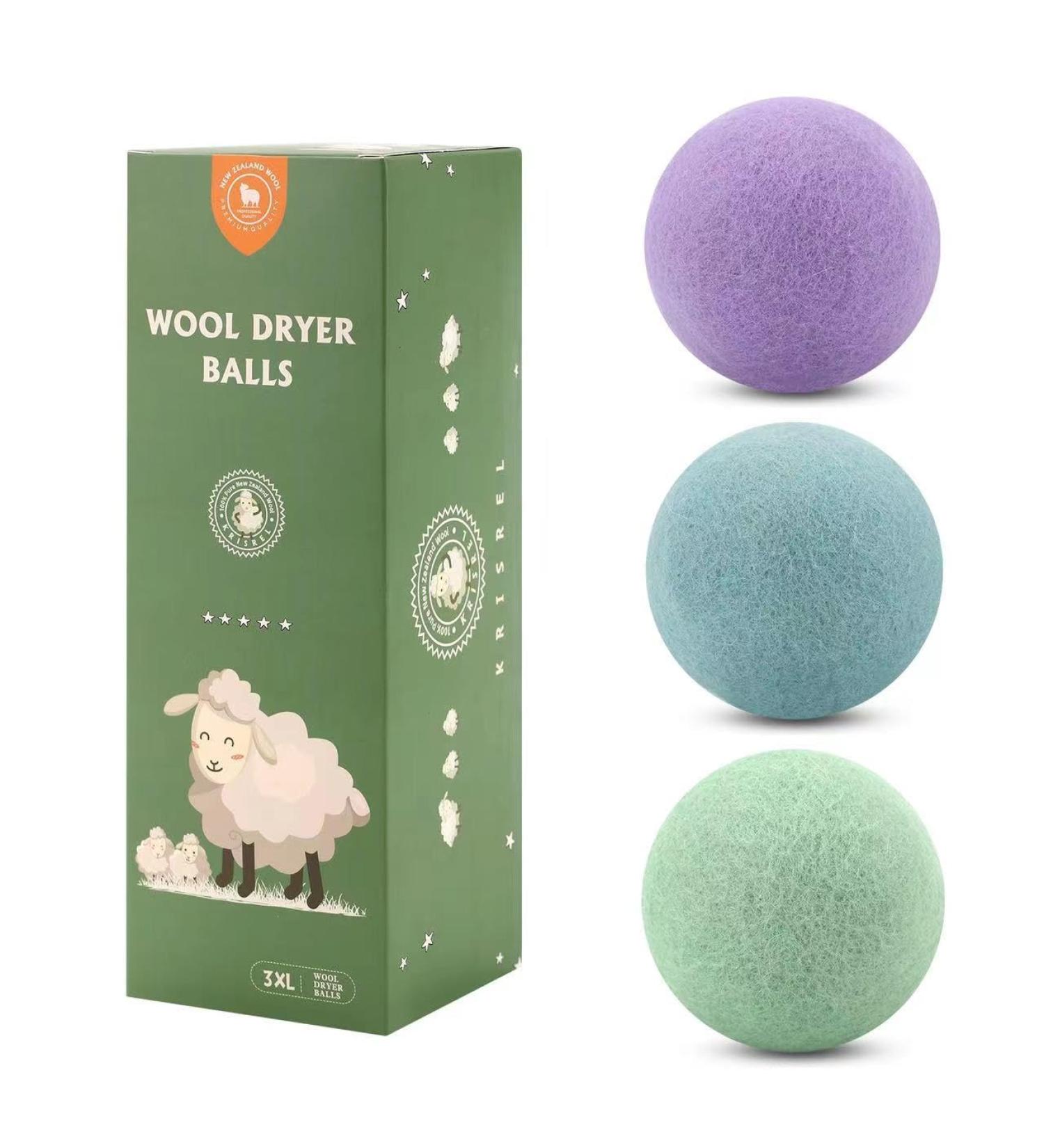 Buy XL Wool Dryer Balls 3 Pack - Natural Fabric Softener Handmade Organic Reusable for 1000 Loads - Shorten Drying Time & Wrinkle-Free - Buy Online on GoSupps.com