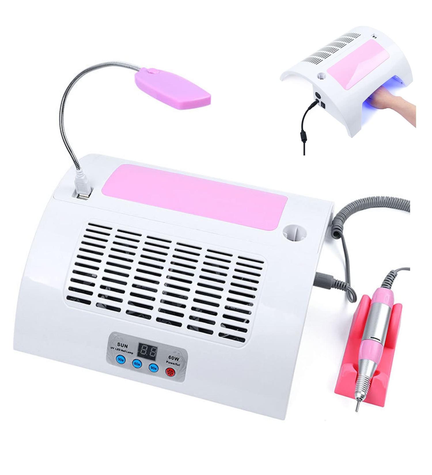 CYzpf Professional Electric Nail Drill with Nail Lamp and Nail Dryer for Acrylic Gel Poly Nails Curing and Removing Salon Home Use White One Size - Buy Online on GoSupps.com