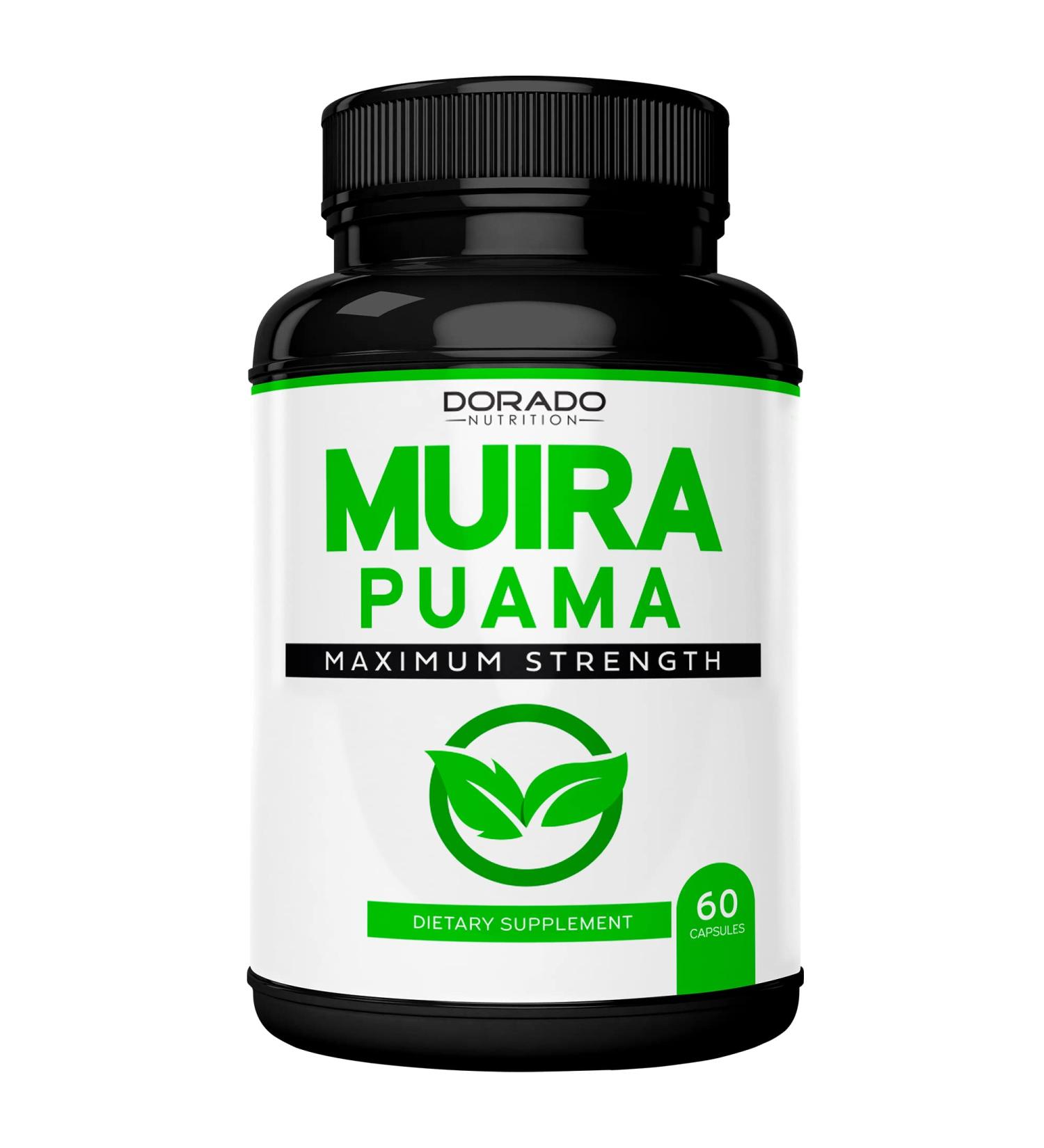 Muira Puama Root Extract 1000mg Capsules for Men and Women - 60 Count - Premium Quality - Gluten Free, Non-GMO, USA Made - Tested for Potency & Purity - Buy Online on GoSupps.com