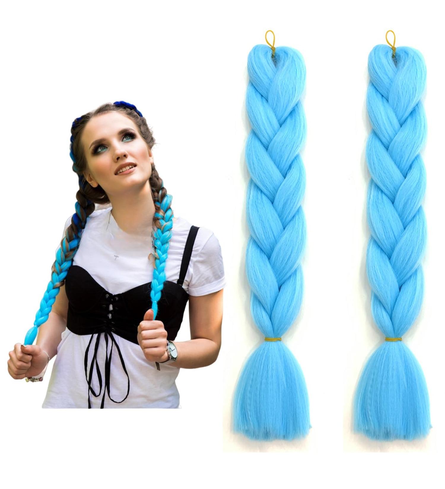 Traziewell Hair Extension Fashion Braiding Hair Extensions for Women Pre Stretched High Temperature Fiber Synthetic Hair Pieces for DIY Cosplay 1907 - Buy Online on GoSupps.com