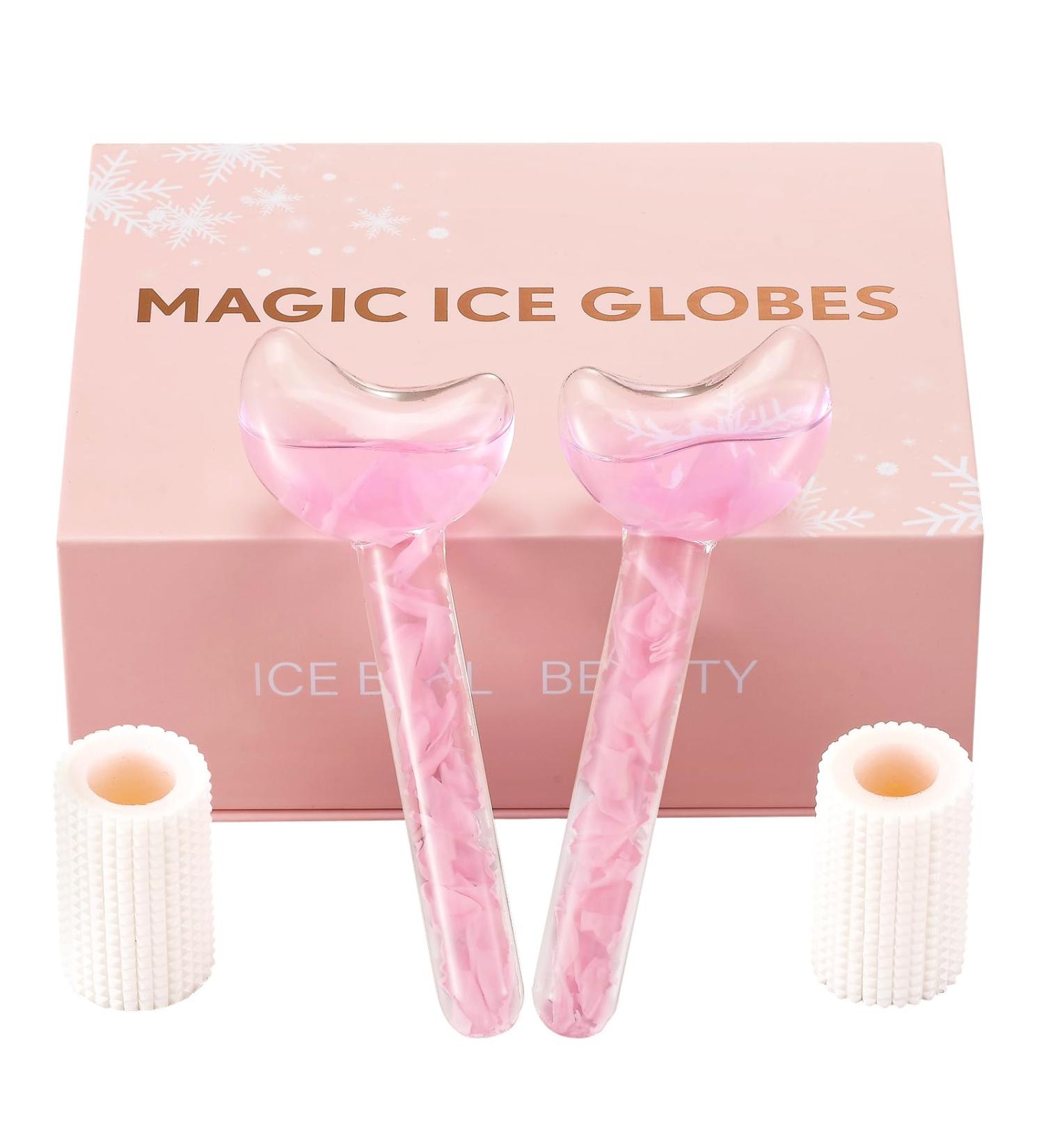 Buy Ice Globes for Facials Tighten Skin Reduce Puffiness & Enhance Circulation (Pink) | International Shipping Available - Buy Online on GoSupps.com
