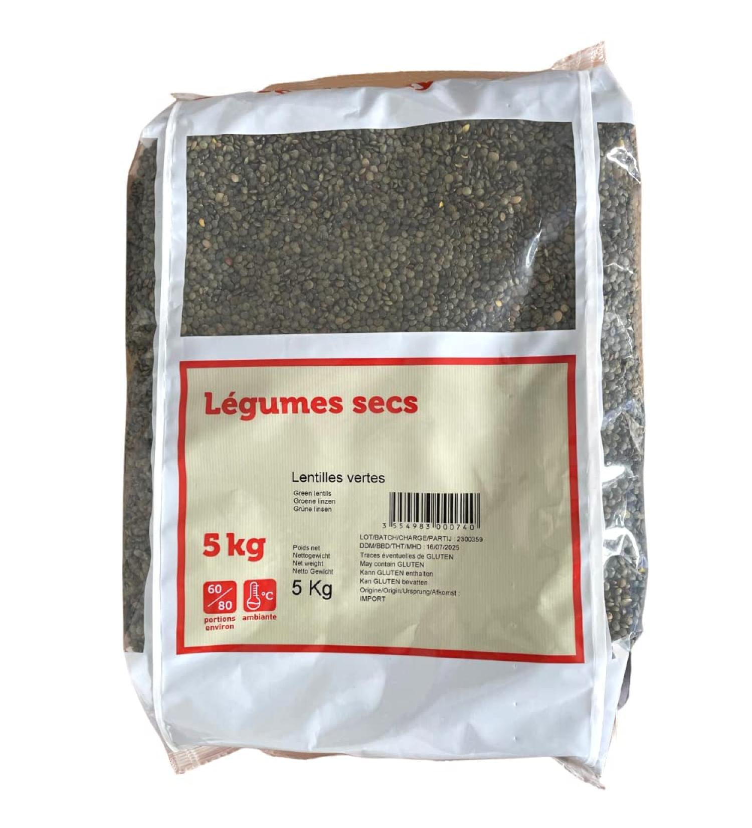 Dried French Green Lentils 5kg - Buy Online on GoSupps.com