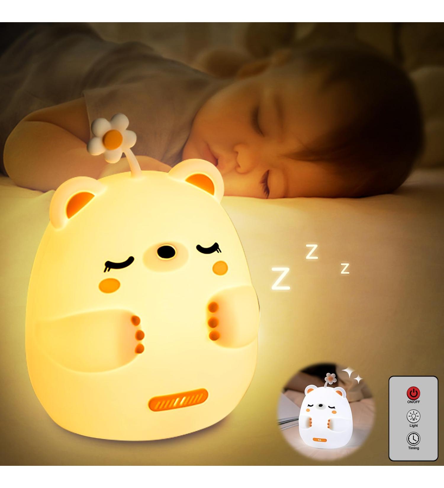 LED Night Light for Kids - Dimmable Silicone Bedside Lamp with Timer & Remote Control - Perfect Baby Room Lighting - Buy Online on GoSupps.com