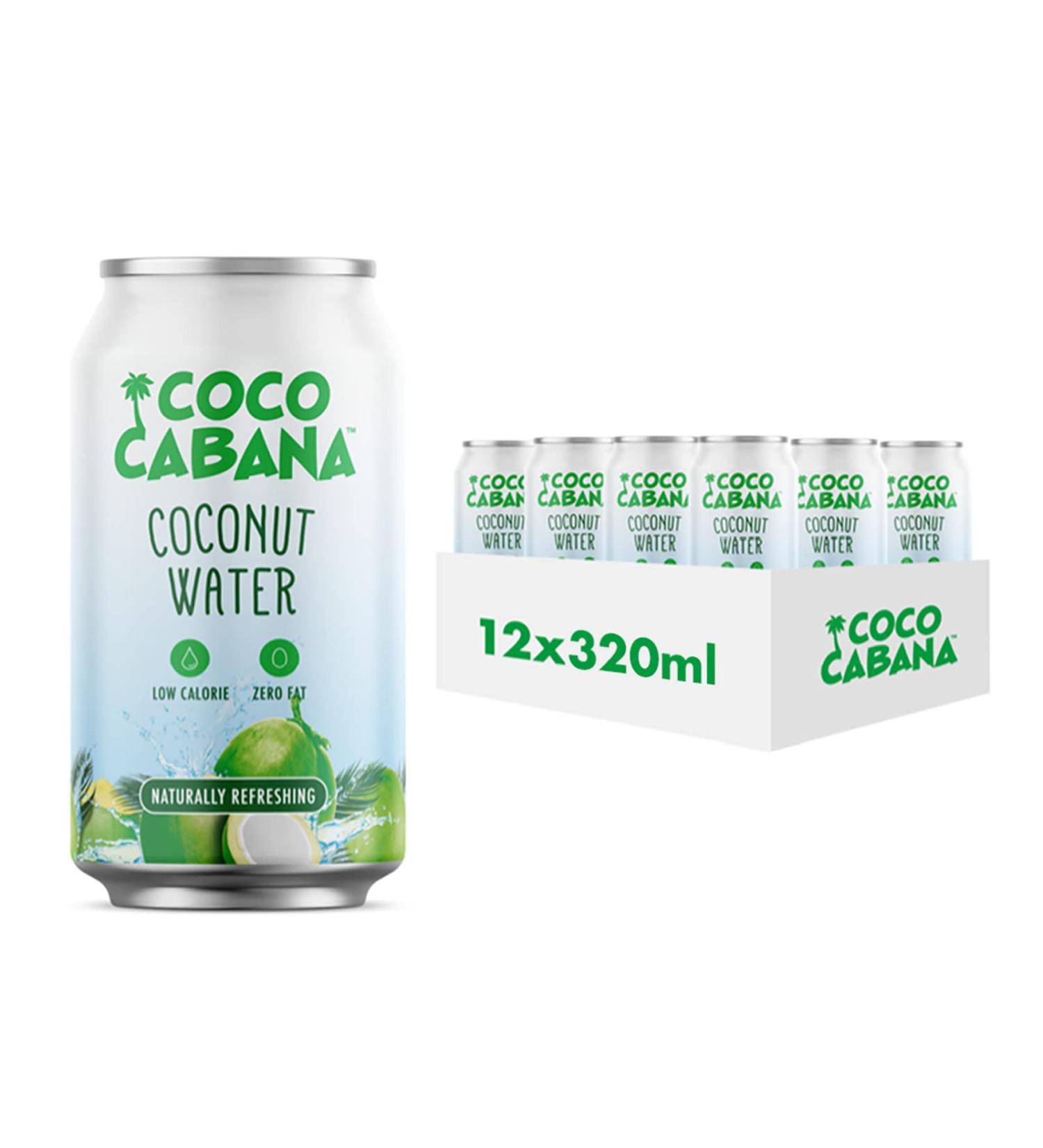 Coco Cabana 12x320ml Coconut Water Cans - Naturally Refreshing - Buy Online on GoSupps.com