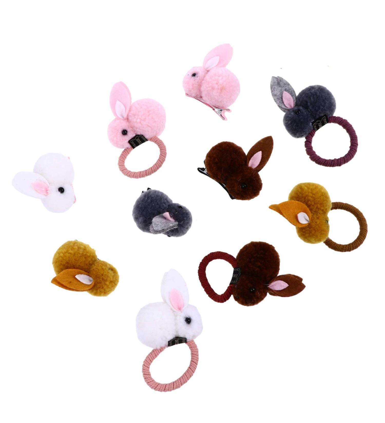 Lurrose 10pcs Easter Hair Clips - Bunny Hair Ties & Rabbit Hairpins for Kids & Girls - Fun Ponytail Holders & Hair Accessories - Buy Online on GoSupps.com