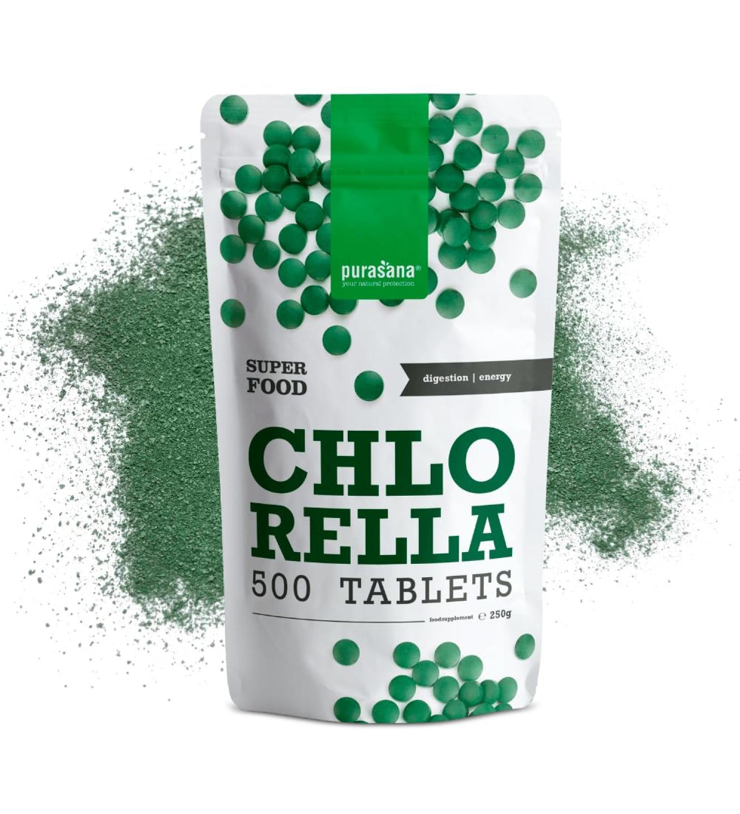 Purasana Pure Organic Chlorella 500 Tablets Up to 1500 mg per Dose. Broken Cell Wall. Natural Satiety. Detox. Vegan Proteins Organic Chlorophyll. Energy and Vitality - Buy Online on GoSupps.com