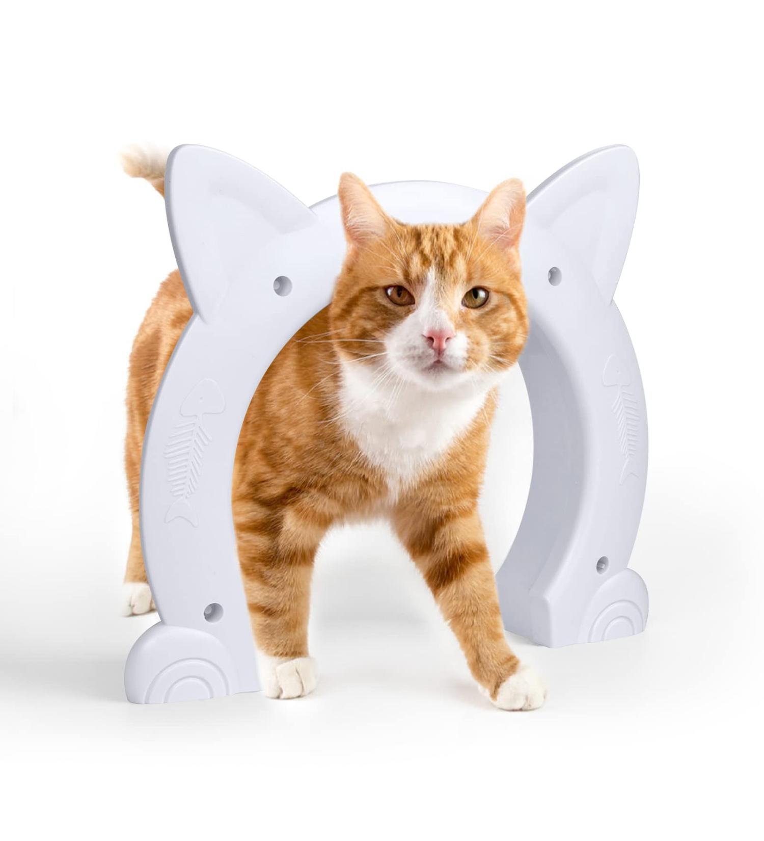 Miyabing Cat Door Interior Door  Pet Door Gate Hole Pass Through for Dogs Kitty Kittens  Easy to Install White - Buy Online on GoSupps.com