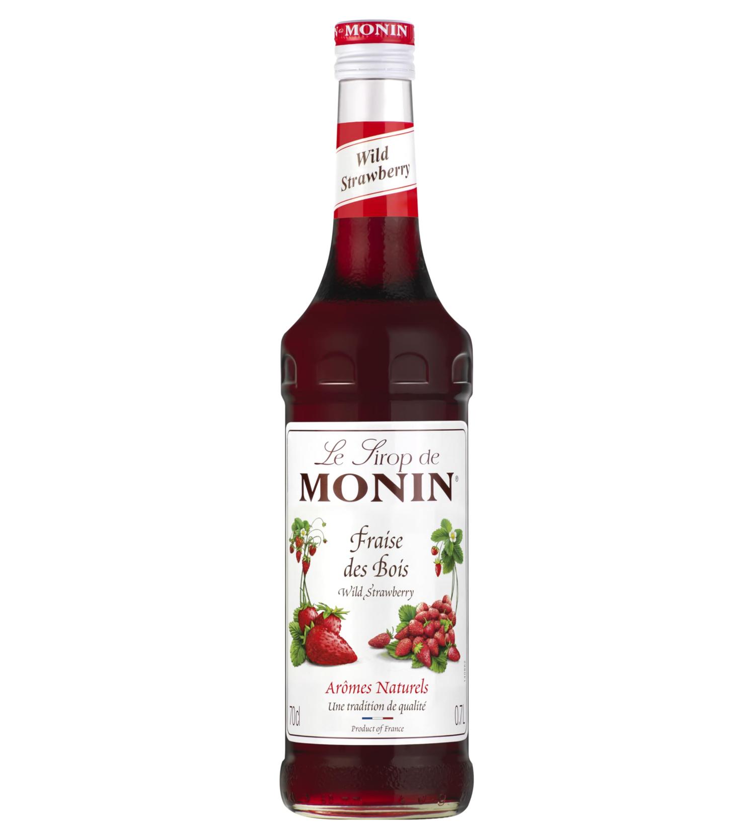 MONIN - Wild Strawberry Syrup for Cocktails and Lemonades - Natural flavors - 70 cl
