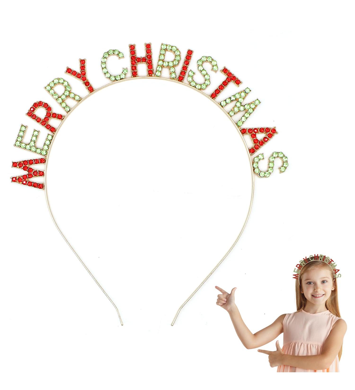Christmas Rhinestone Headbands Merry Christmas Headband Xmas Hair Hoops Shinny Crystal Merry Christmas Crown Xmas Gifts for Girls Christmas Headpiece Christmas Party Supplies Y9SDFGBY (Red&Green) - Buy Online on GoSupps.com