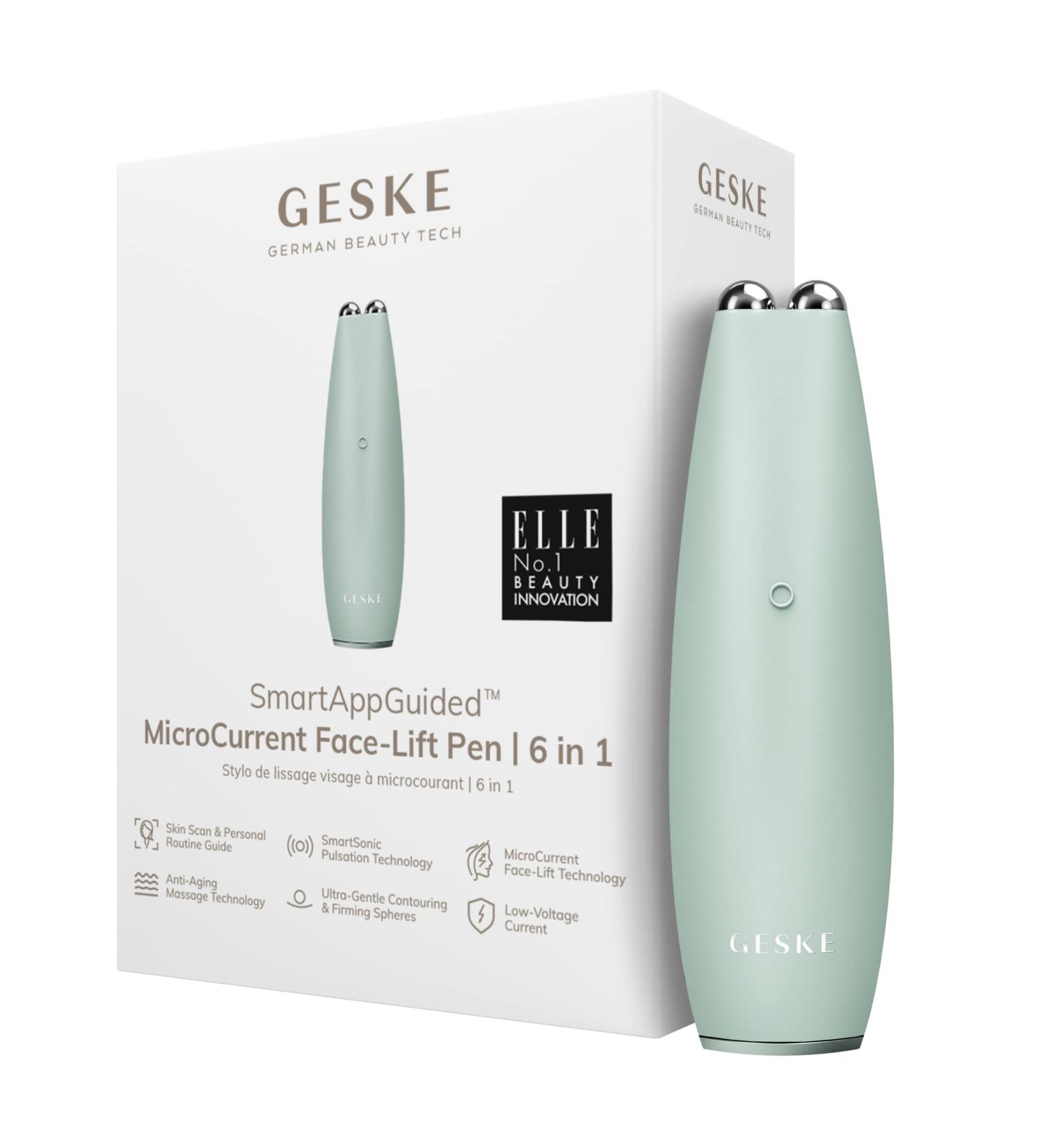 Geske SmartAppGuided Microcurrent Face-Lift Pen | 6-in-1 Anti-Aging Skincare Tool | Get Youthful Wrinkle-Free Skin | International Shipping Available - Buy Online on GoSupps.com