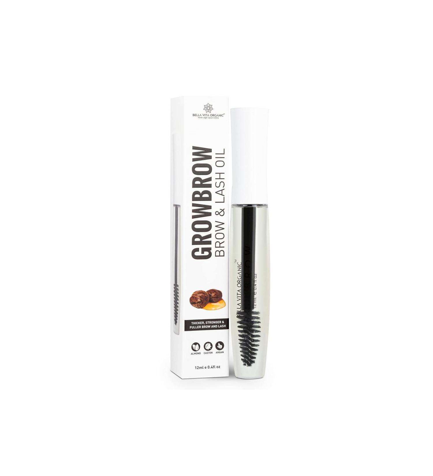 Bella Vita Organic GrowBrow - EyeLash Lashes & Eyebrows Volume Serum with Castor Onion Oil & Vitamin E 12ml - Buy Online on GoSupps.com