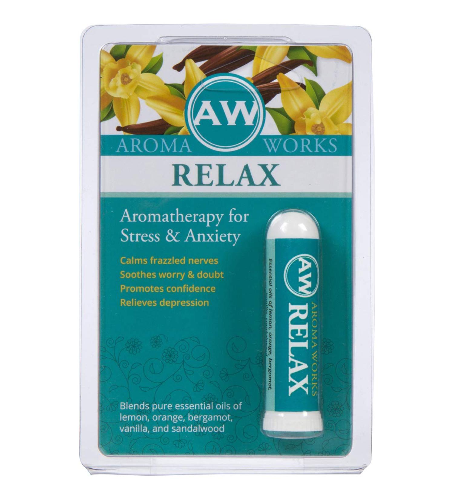 AromaWorks Relax Aromatherapy Nasal Inhaler All-Natural Boost to Mental Focus and Stamina for Adults Teens and Children - 1 Pack Relax 1 Piece - Buy Online on GoSupps.com