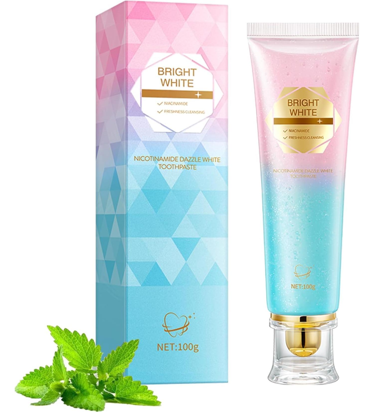 Niacinamide Whitening Toothpaste Niacinamide Toothpaste Intensive Whitens Teeth Protects Tooth Enamel Stain Removal & Freshens Breath Fuoride-Free Whitening Toothpastes for Brilliant Smile 1 - Buy Online on GoSupps.com