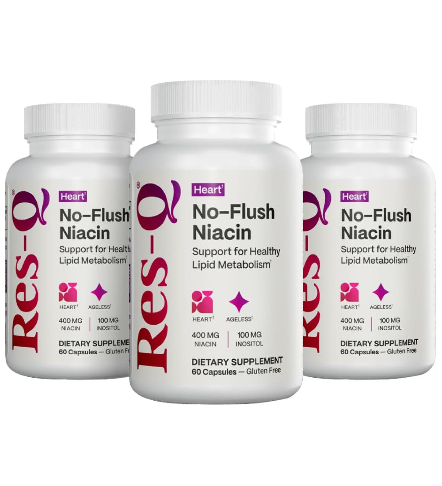 Res-Q No-Flush Niacin (Formerly HDL+) 60 capsules 3-Pack
