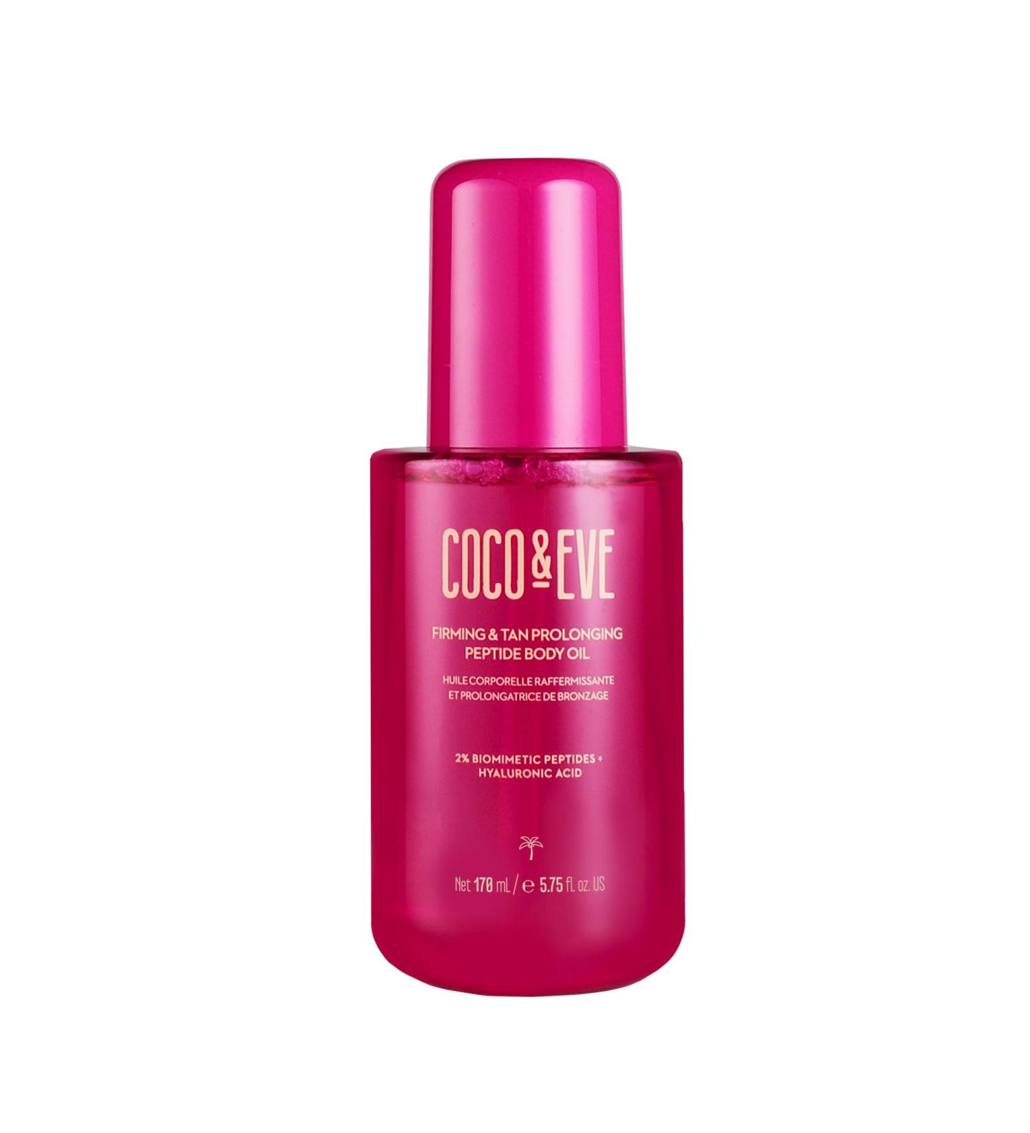 Coco & Eve Firming & Tan Prolonging Peptide Body Oil. Up to 28 Days Natural Tan Extender. After Sun Care with Tropical Oils Vitamins C & E for Nourished Glowy & Visibly Firmer Skin. (5.75 fl oz) - Buy Online on GoSupps.com