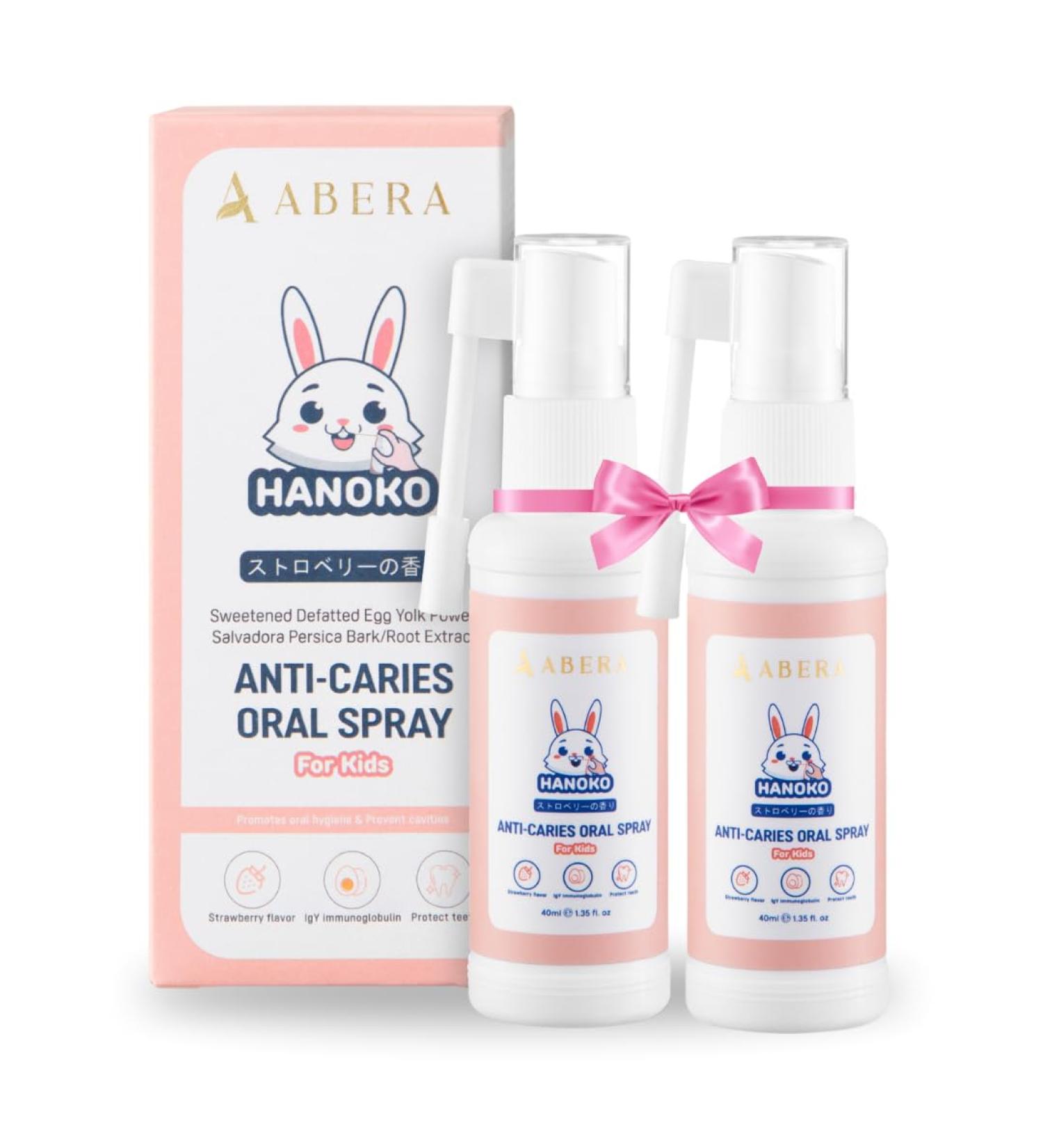 Abera Anti-Caries Kids Oral Spray, Fluoride Free Toddler Toothpaste Helper for Cavity Repair and Fresh Breath, 360 Degree Rotating Spout Easy to Use for Newborn to Preschooler, 1.35 fl Oz, Pack of 2 B. Recommended Combo - Buy Online on GoSupps.com