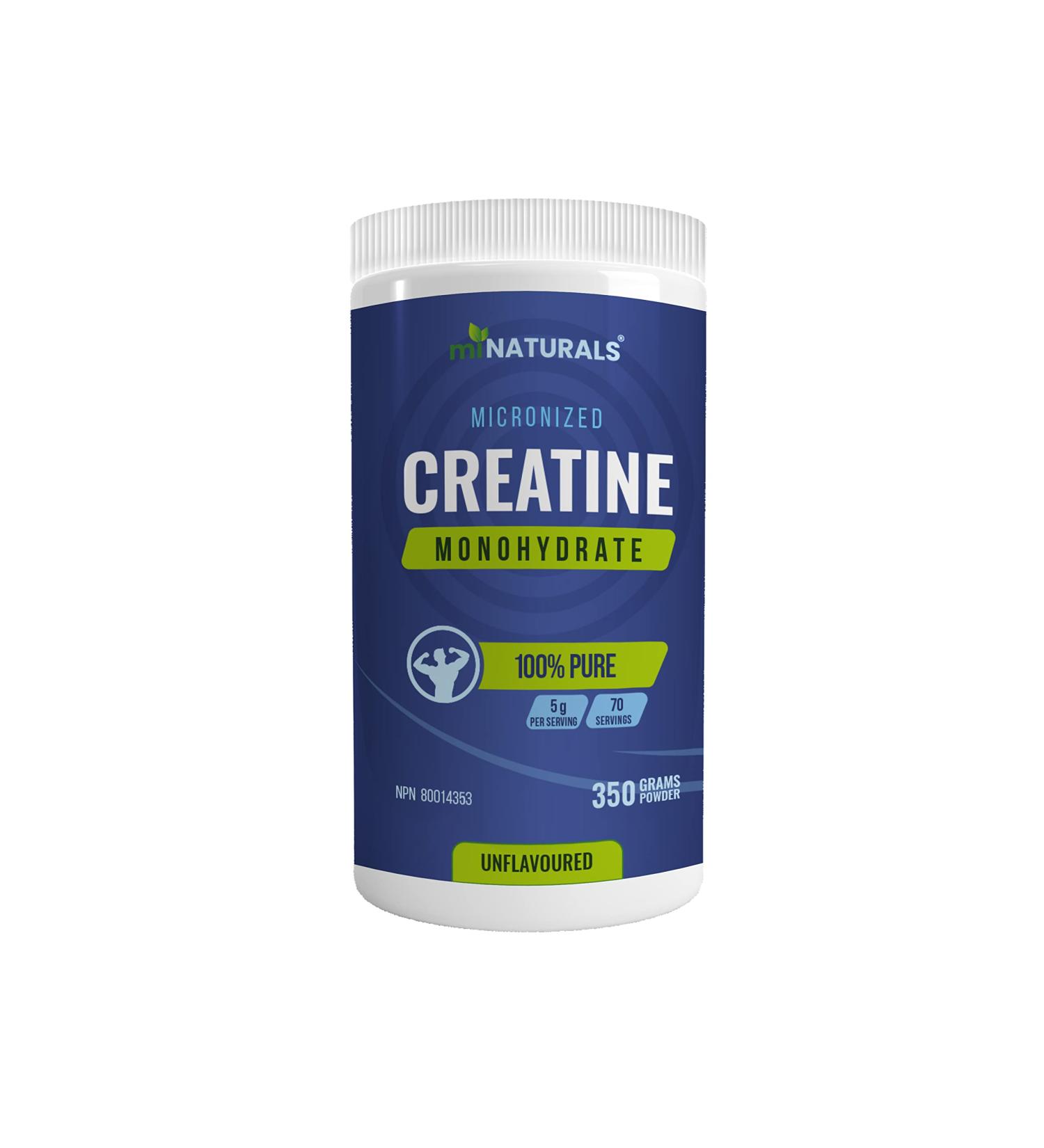 miNATURALS Creatine Monohydrate Powder by miNATURALS -350 Grams - 100% Pure Unflavoured Micronized Powder Helps Increase Lean Muscle Mass for Bodybuilding - Buy Online on GoSupps.com