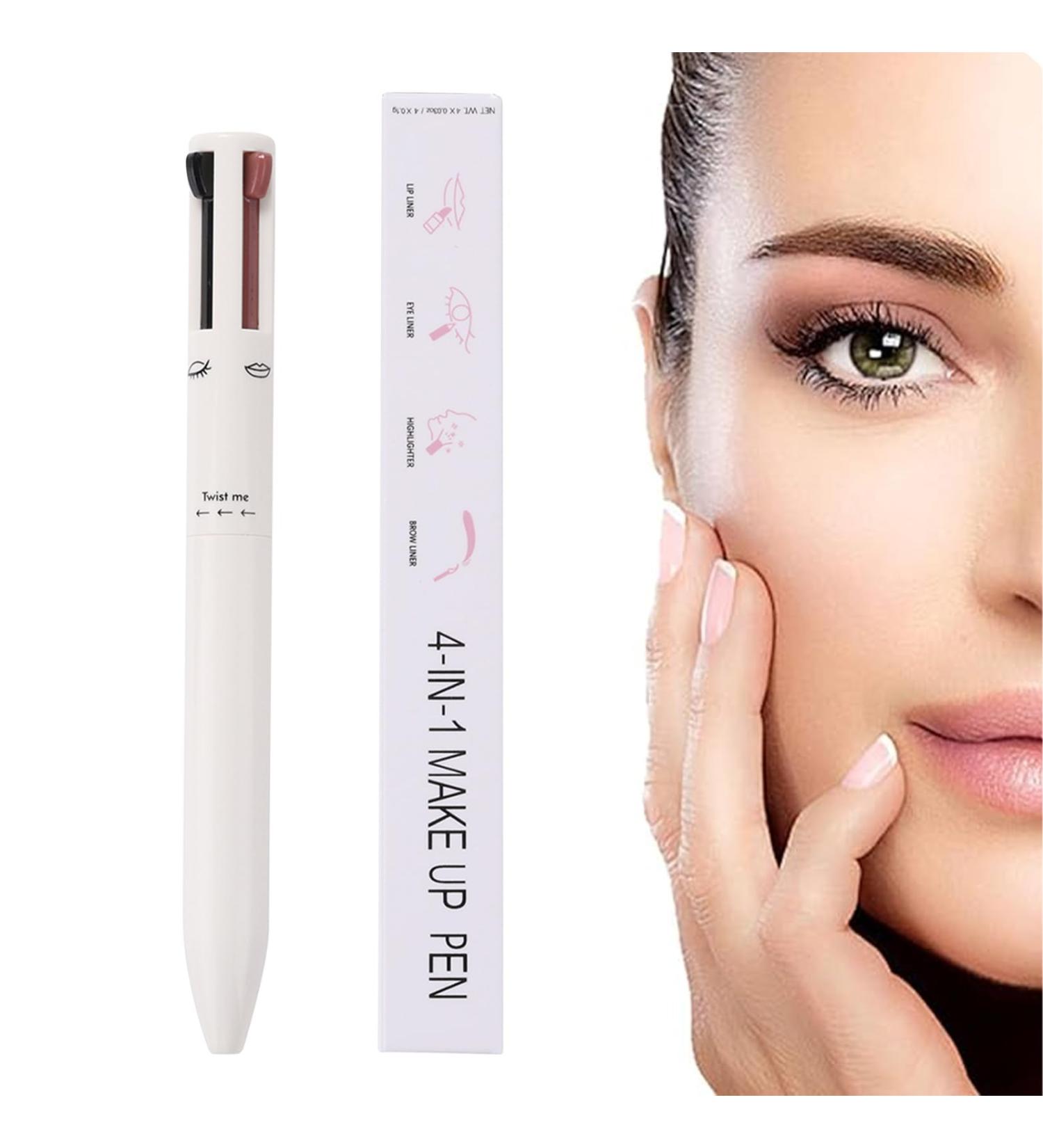 4 in 1 Makeup Portable Waterproof Makeup Pencil - Contour for Women for Travel Comes with Eyeliner Brow Lipliner and Highlighter White - Buy Online on GoSupps.com