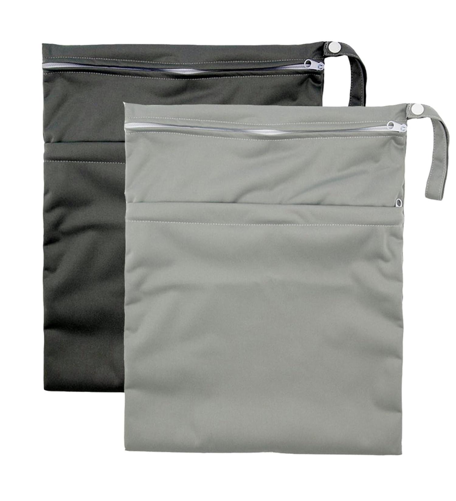 Goorder Wet Bags 2 Pack Waterproof Reusable Nappy Bags - Black Grey | Ideal for Swimming, Travel, Gym & Beach - Buy Online on GoSupps.com