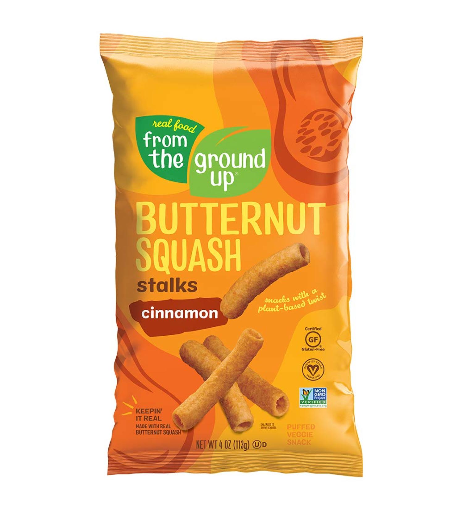 Real Food From The Ground Up Butternut Squash Stalks - 6 Pack (Cinnamon) - Healthy Snack Option - Buy Online on GoSupps.com
