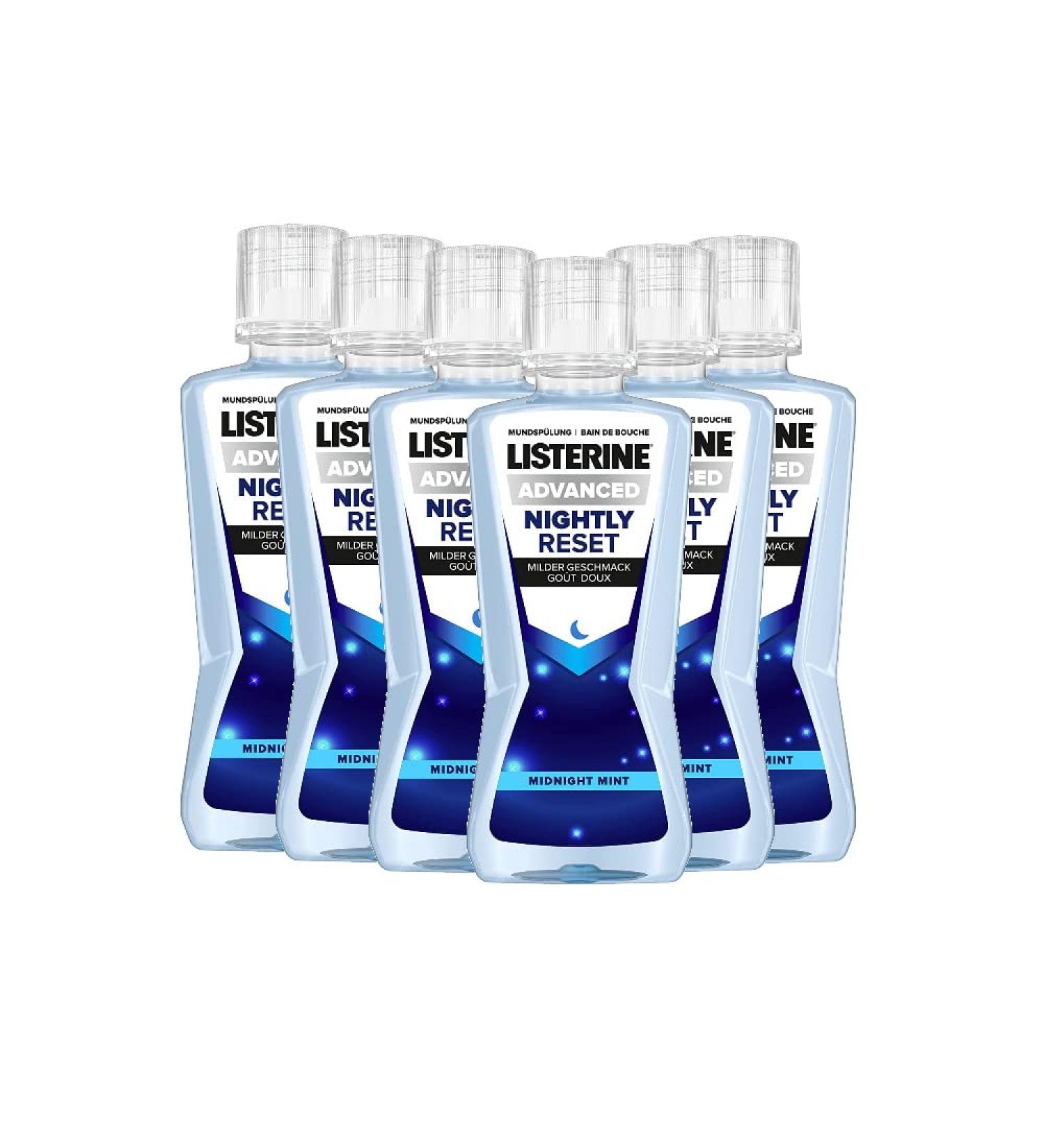 Buy Listerine Advanced Nightly Reset Mouthwash - Remineralizes Enamel Deep Cleans Overnight (6 x 400ml) - International Shipping Available! - Buy Online on GoSupps.com