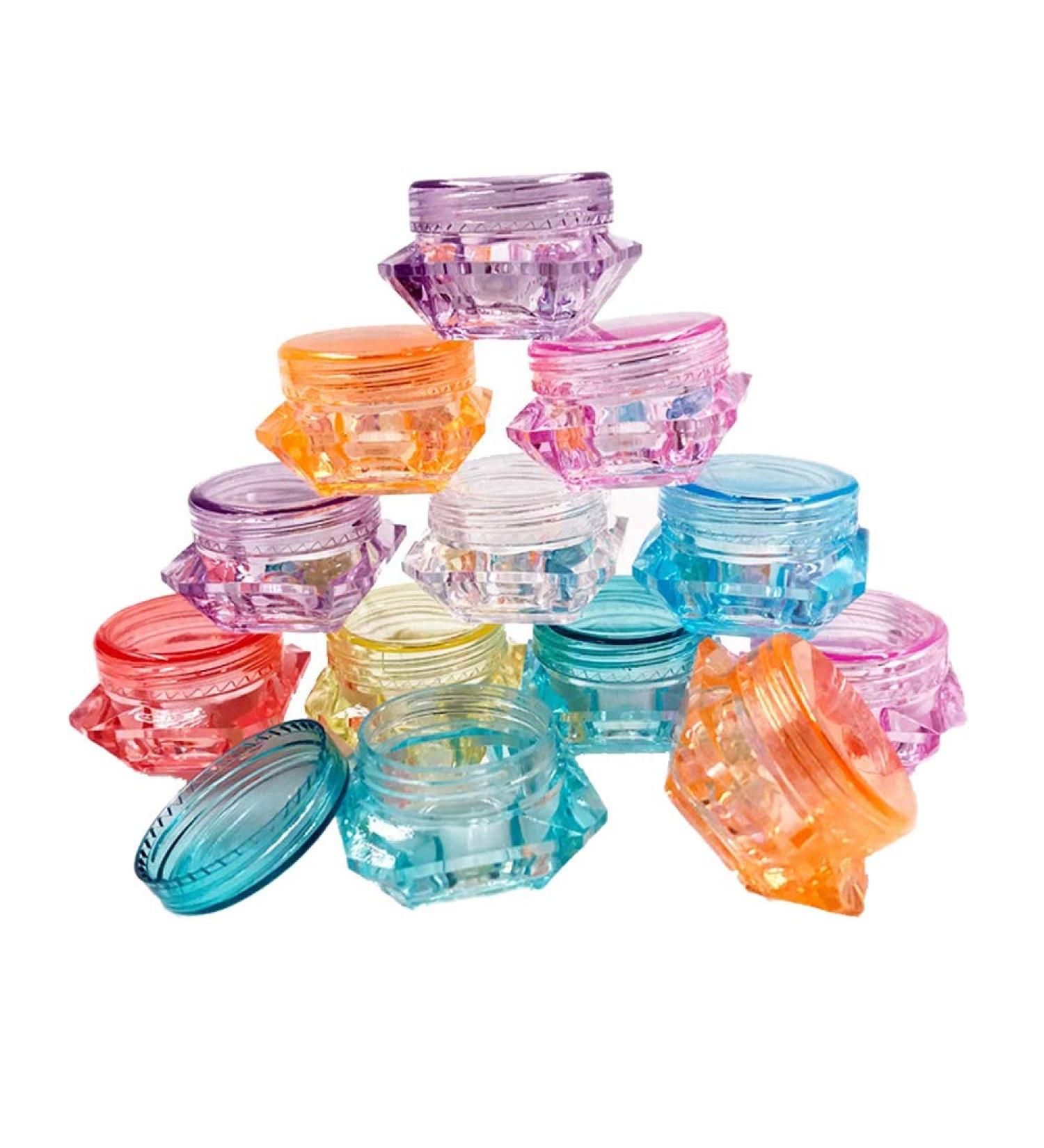 Desikixudy Cosmetic Sample Container Plastic Clear Cosmetic Pot Jars with Screw Cap Lid for Eye Shadow Nails Powder Jewelry - Buy Online on GoSupps.com