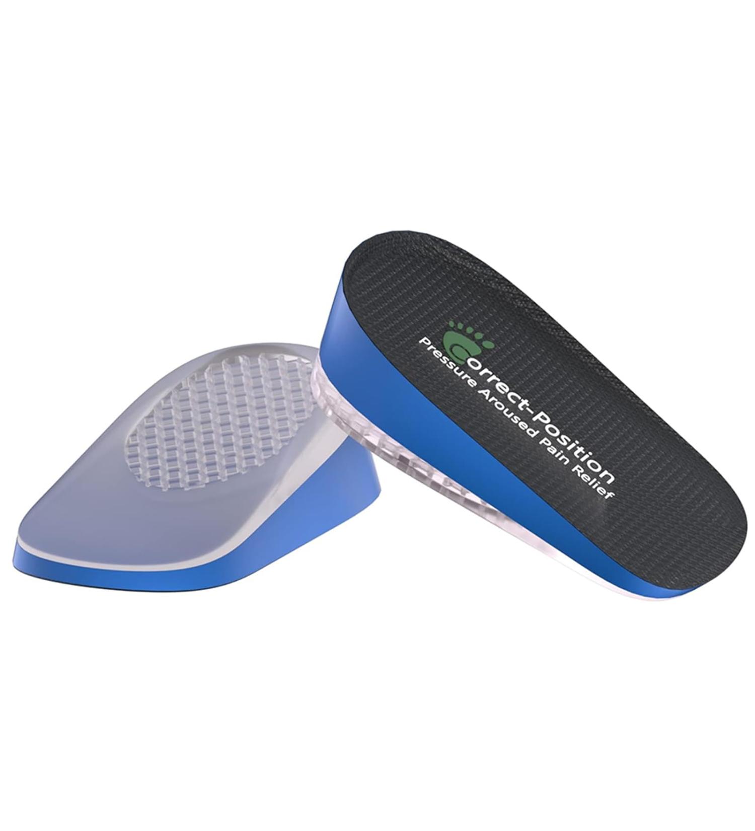 1 Height Blue Heel Lift Inserts - Cushioning Heel Cup for Heel Pain, Plantar Fasciitis, Achilles Tendonitis - Buy Online on GoSupps.com