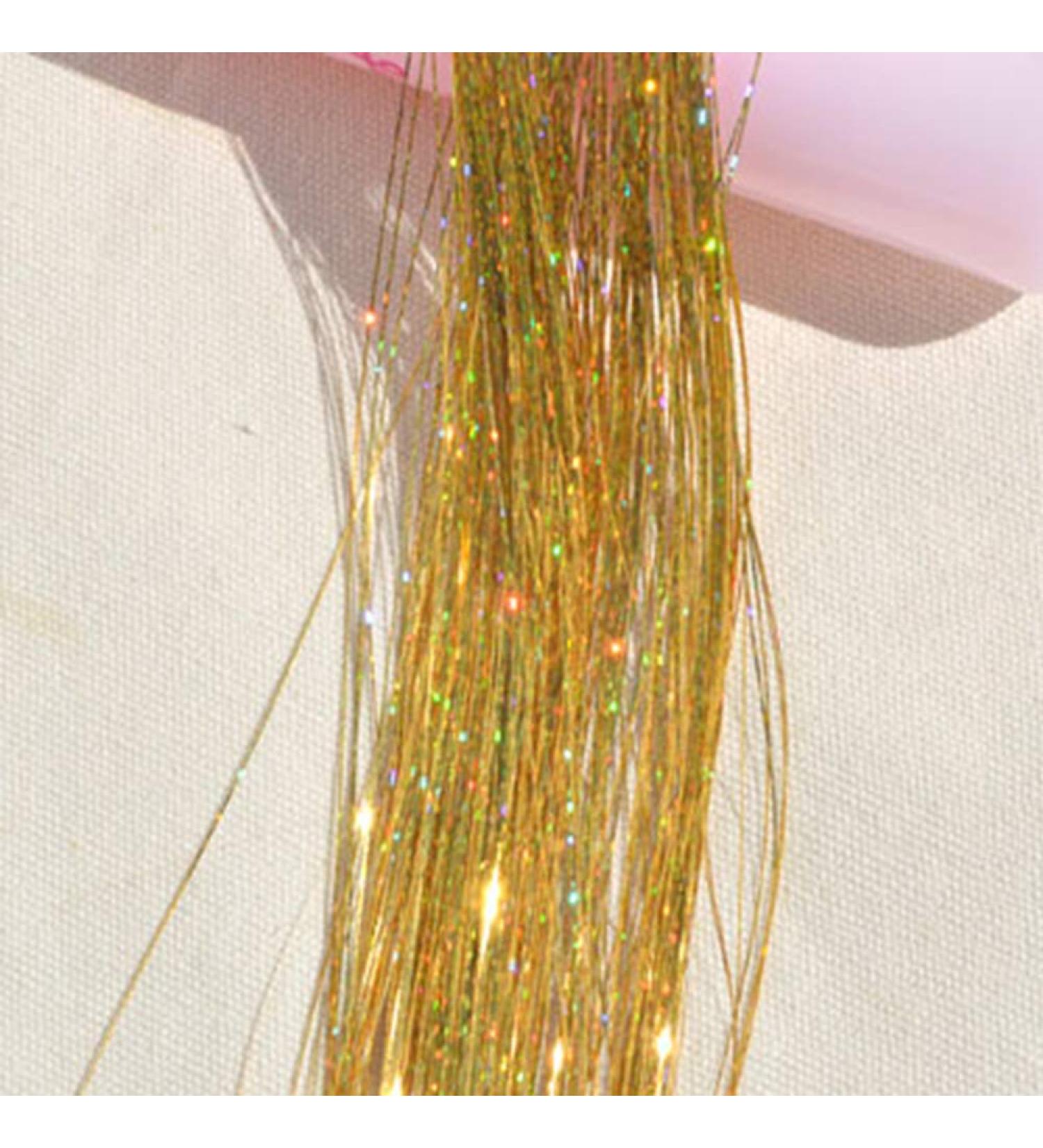 Glitter Hair Extensions | Party Hair Flairs | Tinsel Strands for Sparkling Hair - Buy Online on GoSupps.com