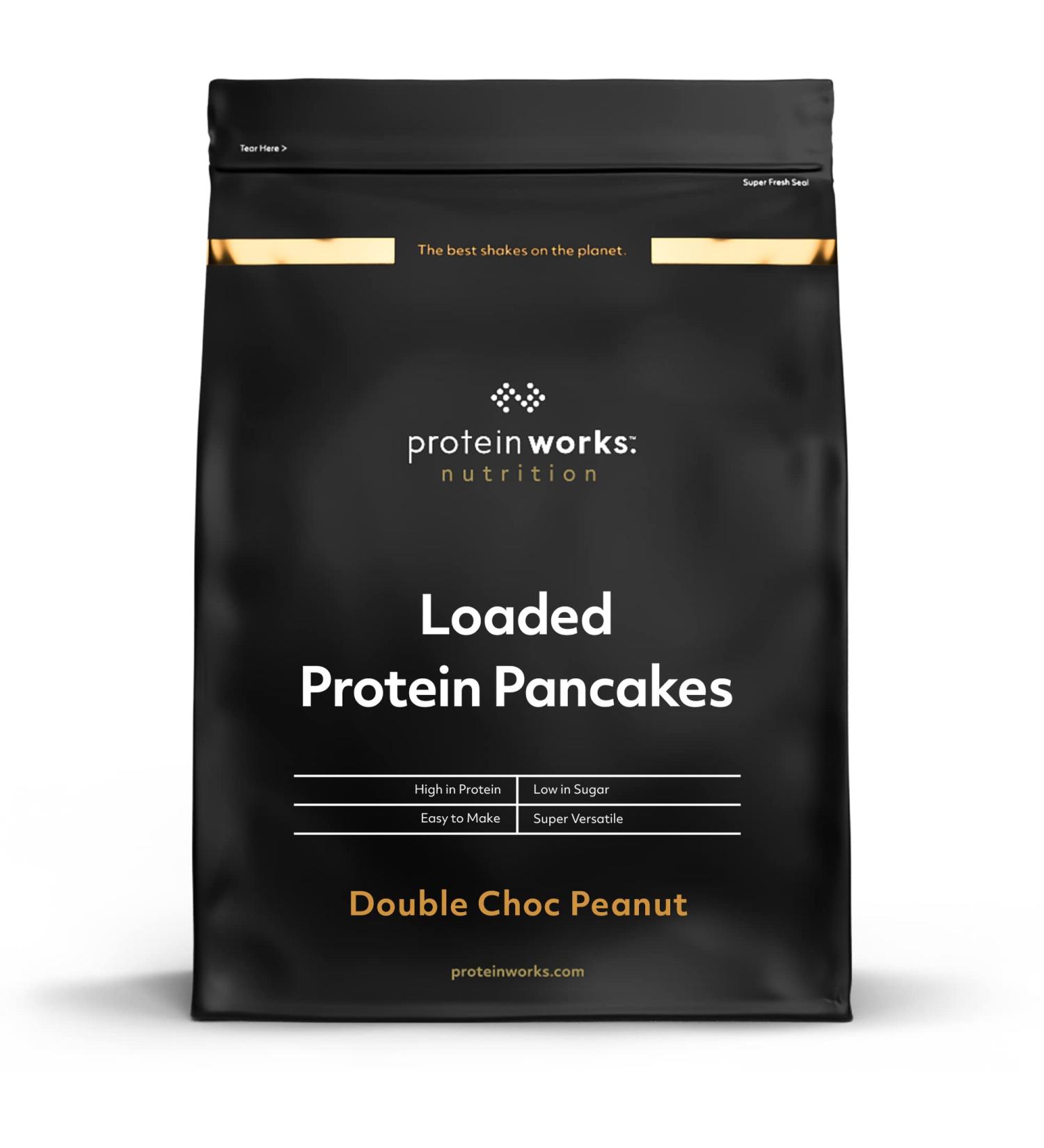 Protein Works Double Choc Peanut Pancake Mix | High Protein Breakfast | Low Sugar Snack - 500g - Buy Online on GoSupps.com