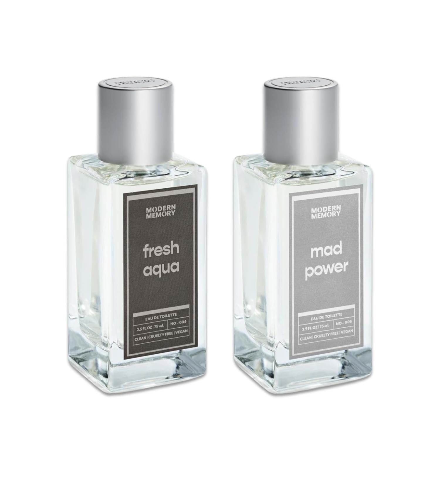 Modern Memory Men Perfume Set - Fresh Aqua & Mad Power Eau de Toilette Cologne for Men Gift Set Men's Cologne Luxury Fragrance Pack of 2 x 2.5 fl oz - Buy Online on GoSupps.com