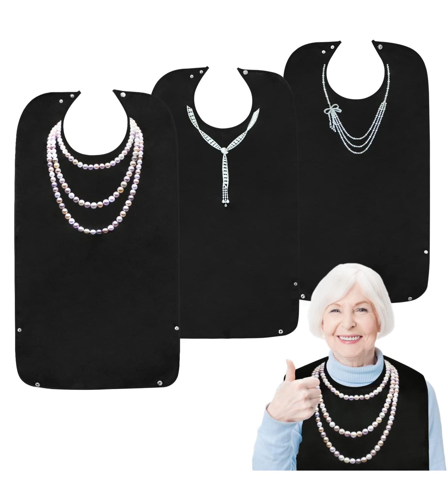 Adult Bibs Reusable Adult Bibs for Eating Washable Waterproof Mealtime Clothing Protectors with Crumb Catcher Disabled Clothing Protector bibs(3 Pack) - Buy Online on GoSupps.com