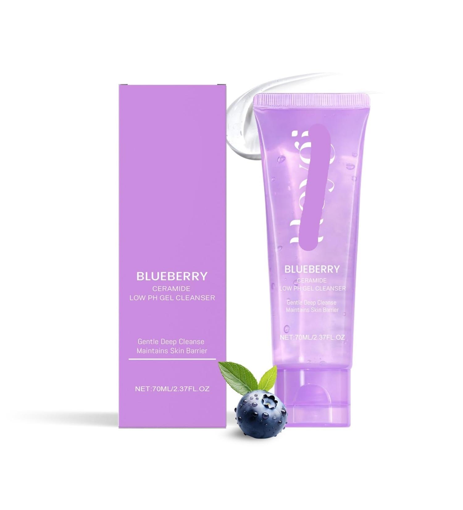 Blueberry Flavored Facial Cleansing Gel - Deep Cleanse Moisturize & Hydrate - Remove Dirt Lock In Moisture For Smooth Skin(2PCS) - Buy Online on GoSupps.com