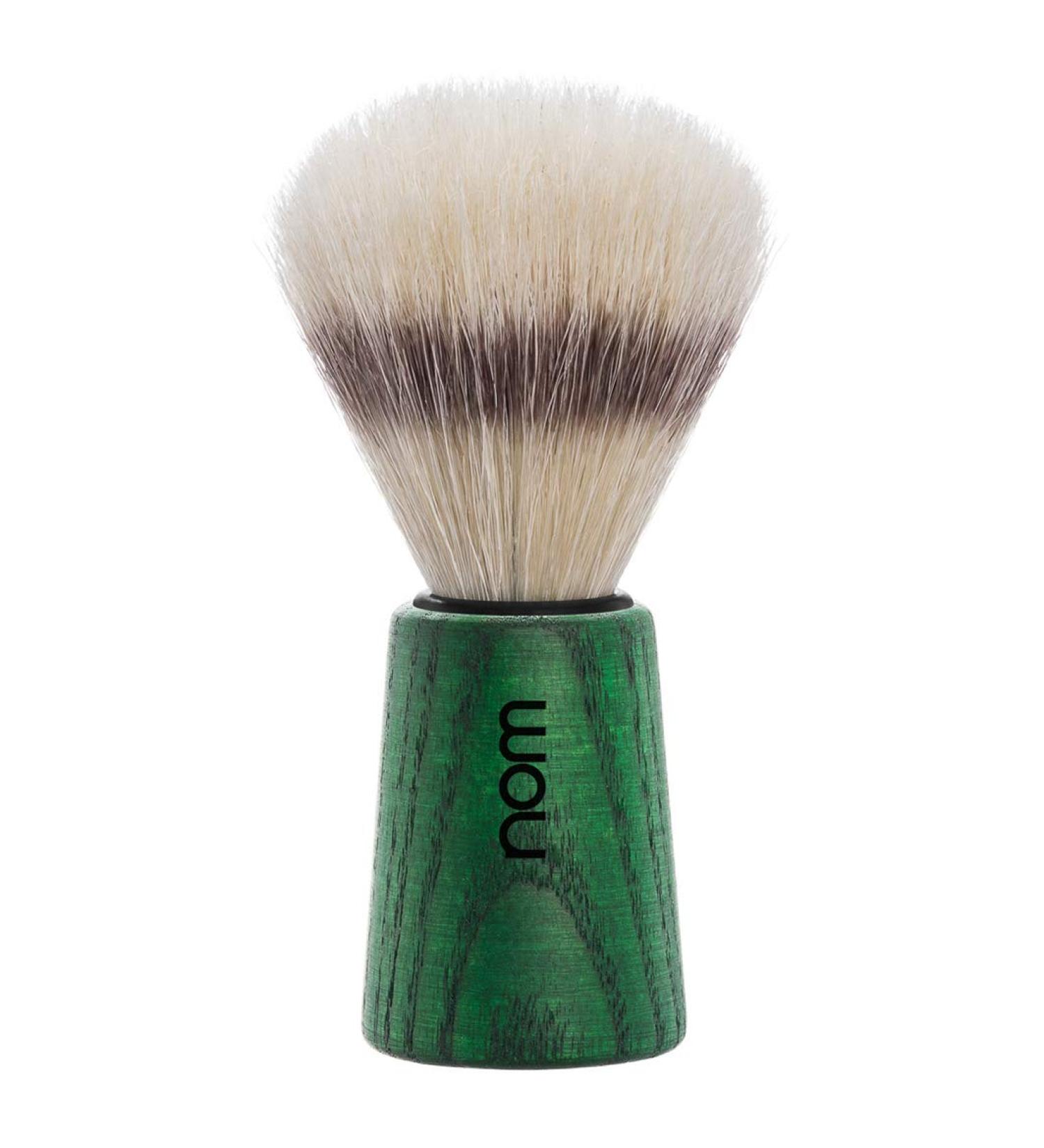 Nom Theo shaving brush with natural bristles green ash