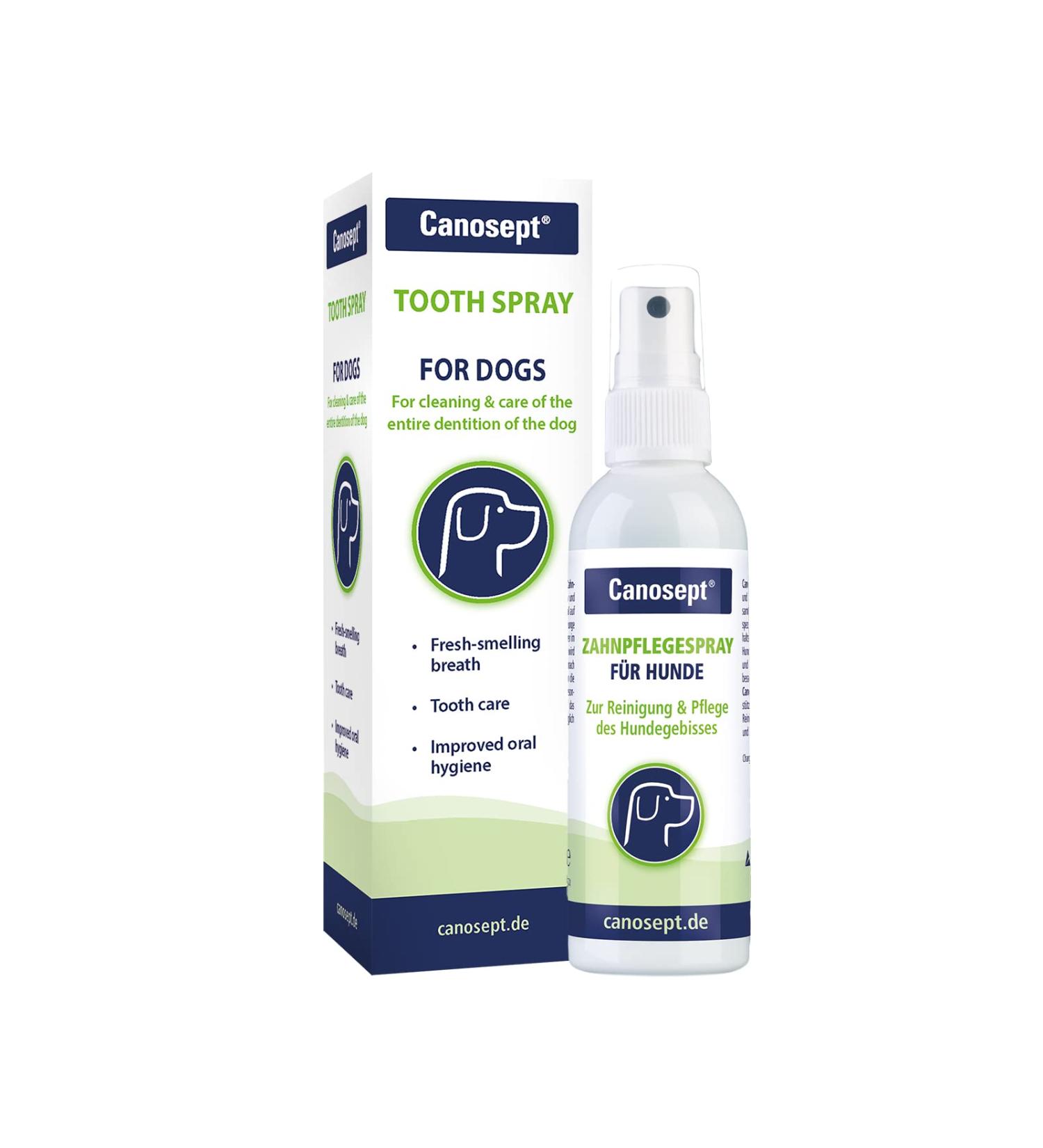 Canosept Dental Care Spray for Dogs 100ml - dog breath freshener - dog dental spray - dog mouthwash - plaque remover for dogs teeth - Dog teeth cleaning products for dental care and oral hygiene 100 ml (Pack of 1) - Buy Online on GoSupps.com