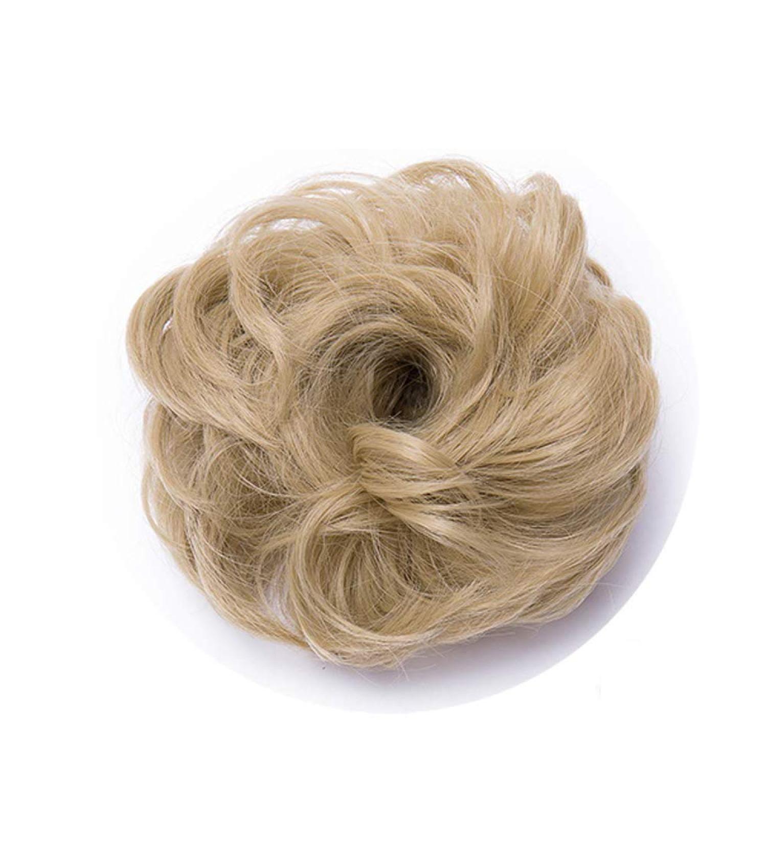  Ash Blonde Thick Hair Donut Scrunchie Hair Bun Ponytail Extension Updo Hairpiece Scrunchy Wavy Curly Messy Hair Ribbon Hair Chignons Thick Ash Blonde - Buy Online on GoSupps.com
