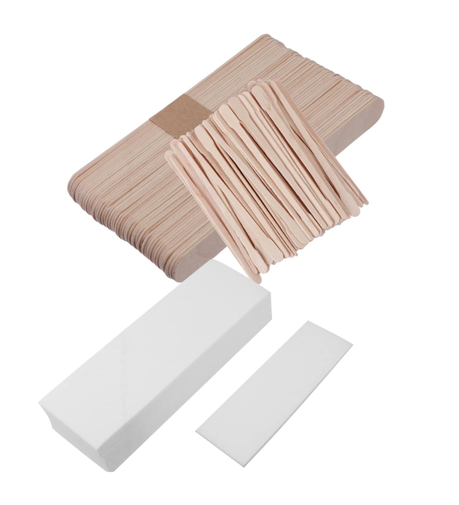 Angoily 400pcs Disposable Beauty Bar Spatula - Medium Wooden Wax Scraper & Stick Suite - Natural Birch for Smooth Waxing  - Buy Online on GoSupps.com