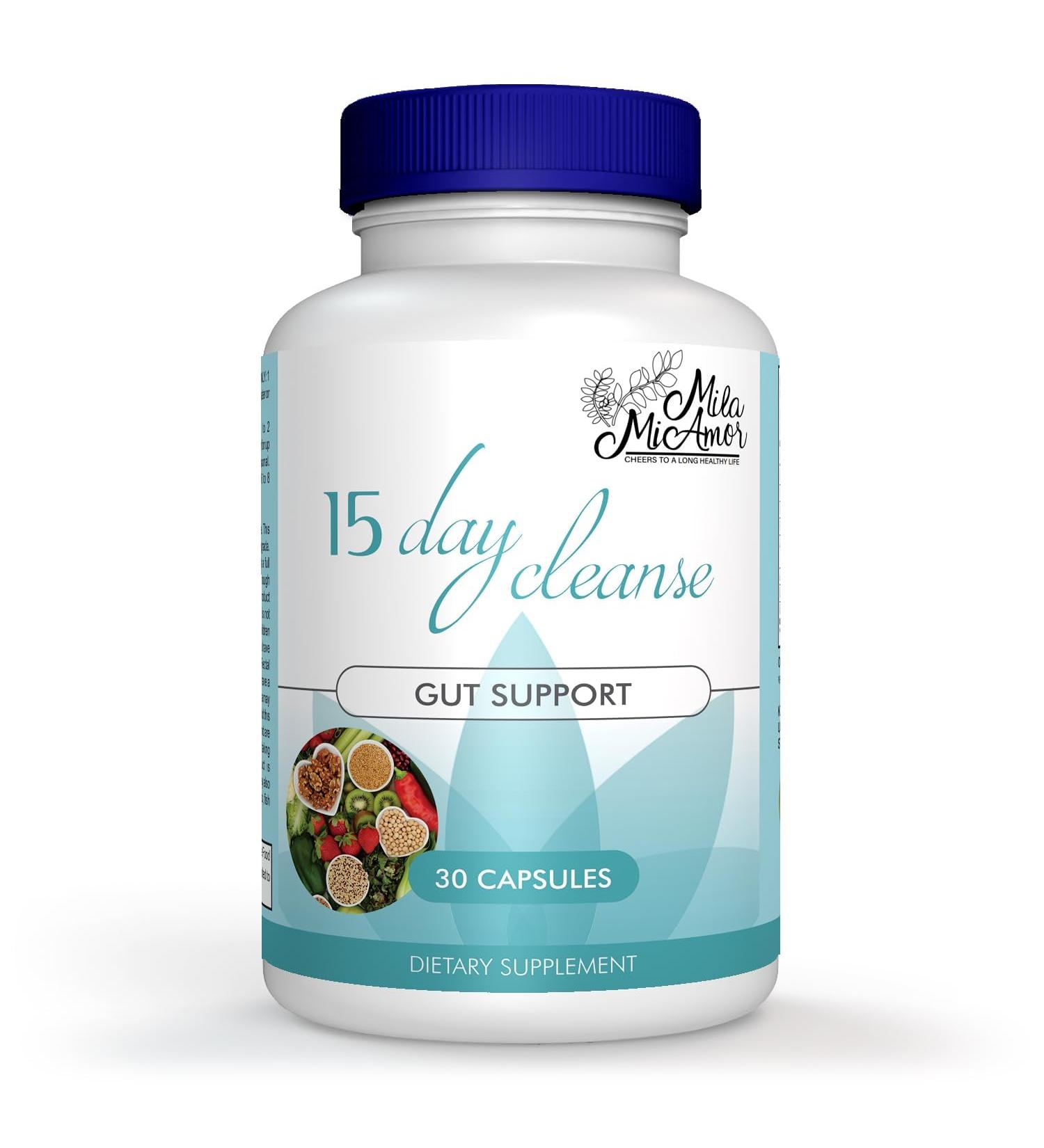 Milamiamor 15 Day Cleanse - Advanced Gut & Colon Detox for Men & Women - Non-GMO Made in USA - 30 Capsules - Buy Online on GoSupps.com