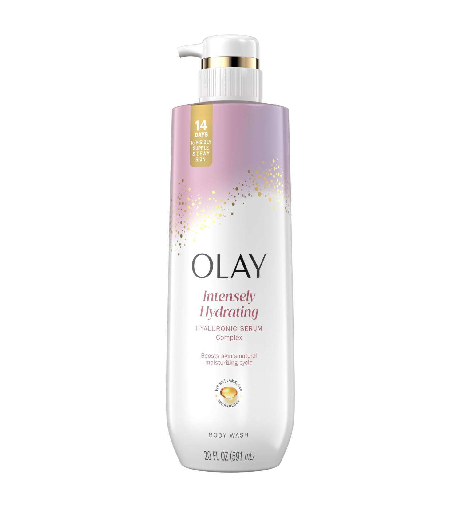 Olay Body Wash for Women Intensely Hydrating Hyaluronic Acid Serum Complex Renews Moisture Free of Parabens & Phthalates Vitamin B3 Lameller Technology For All Skin Types 20 fl oz Lightly Scented 20 Fl Oz (Pack of 1) - Buy Online on GoSupps.com