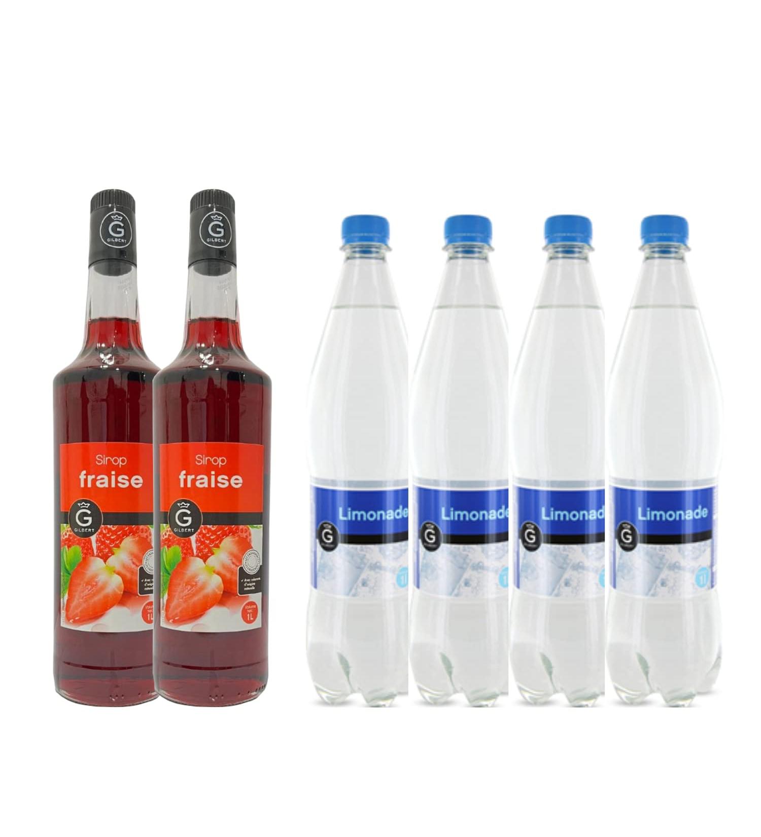 Rioba Syrup & Lemonade Pack: Rioba Strawberry Syrup (2x1L)- Rioba Lemonade (4x1L) - Buy Online on GoSupps.com