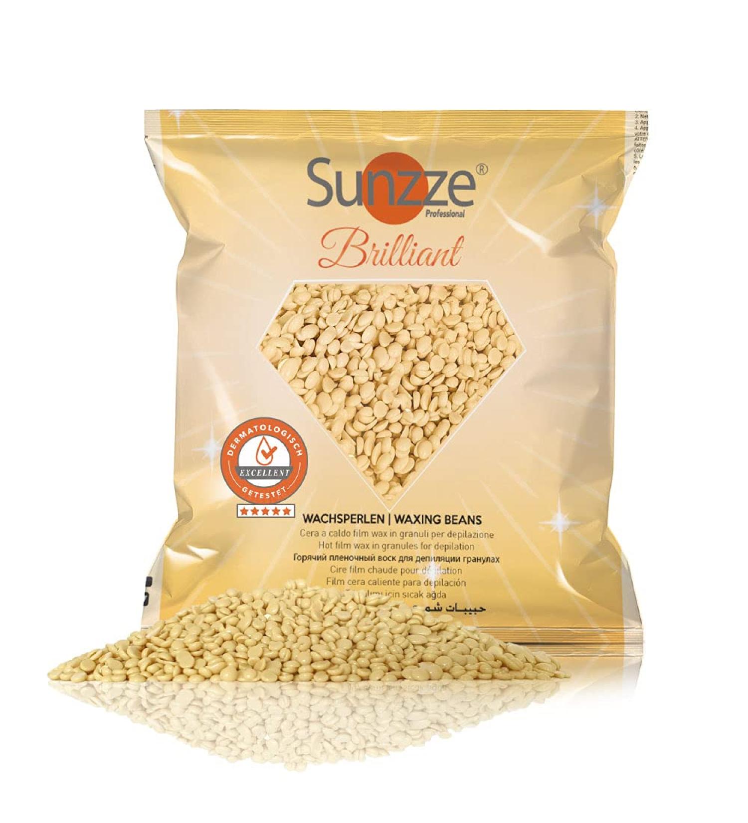 Sunzze Premium Wax Pearls for Professional Depilation - Low Temperature Flexible Film Wax (1kg) | Brilliance - Buy Online on GoSupps.com