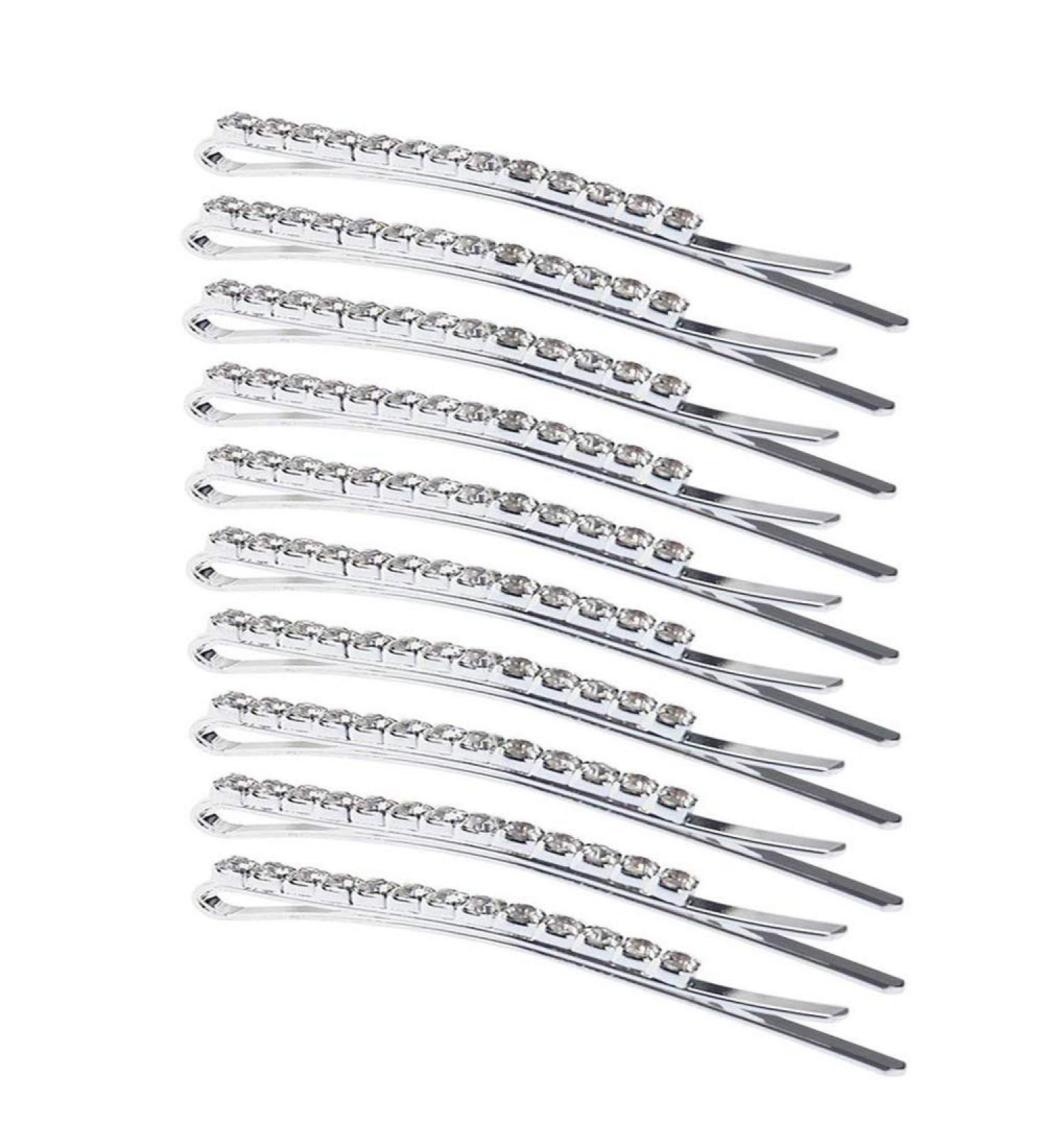 Soochat Rhinestone Bobby Pins - Crystal Diamond Hair Clips for Women (10 Pcs) - Buy Online on GoSupps.com