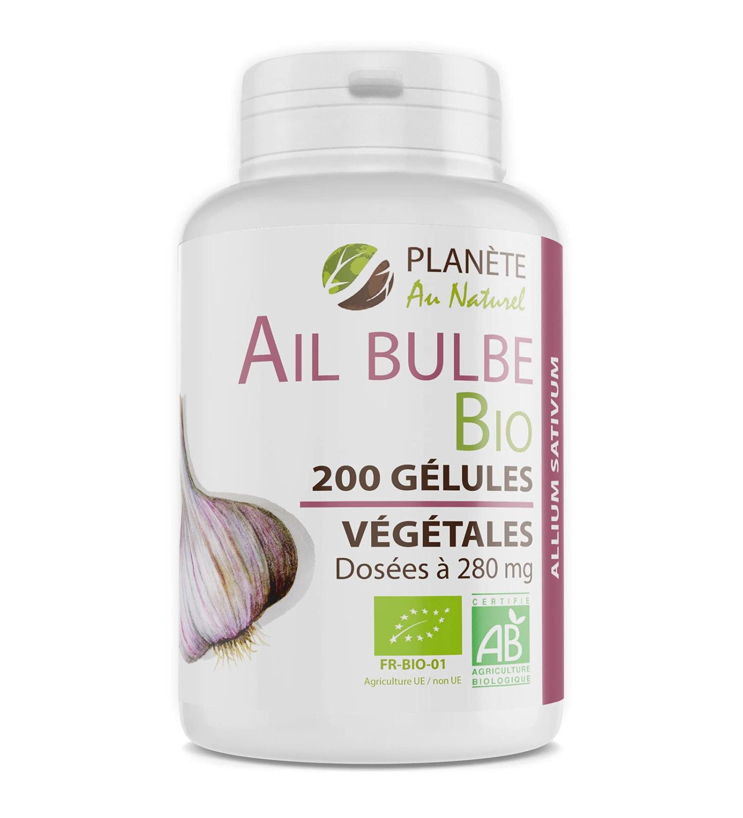 Organic Garlic 280mg - 200 Vegetable Capsules - Buy Online on GoSupps.com