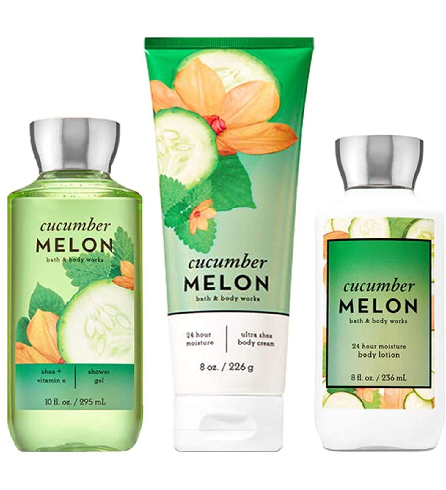 Bath & Body Works Signature Collection Cucumber Melon Gift Set   Body Cream   Shower Gel & Body Lotion. Lot of 3